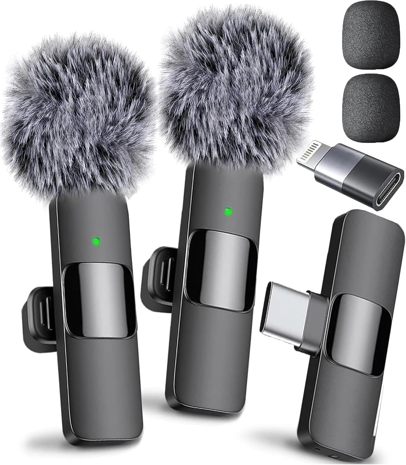 Mini Mic Pro (Latest Model) - Professional Wireless Microphone for iPhone, iPad, Android, Lavalier Microphone for Video Recording - iPhone Mic Crystal Clear Recording with USB-C for Content Creators All iPhones & Androids (USB-C + Lightning)