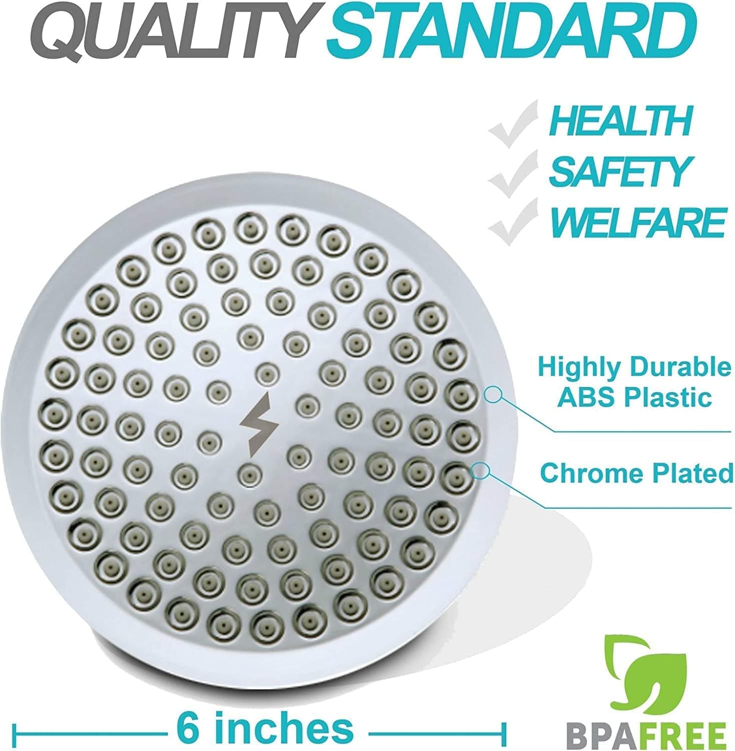 SparkPod Shower Head - High Pressure Rain - Premium Quality Luxury Design - 1-Min Install - Easy Clean Adjustable Replacement for Your Bathroom Shower Heads (Luxury Polished Chrome, 6 Inch Round) - Image 6