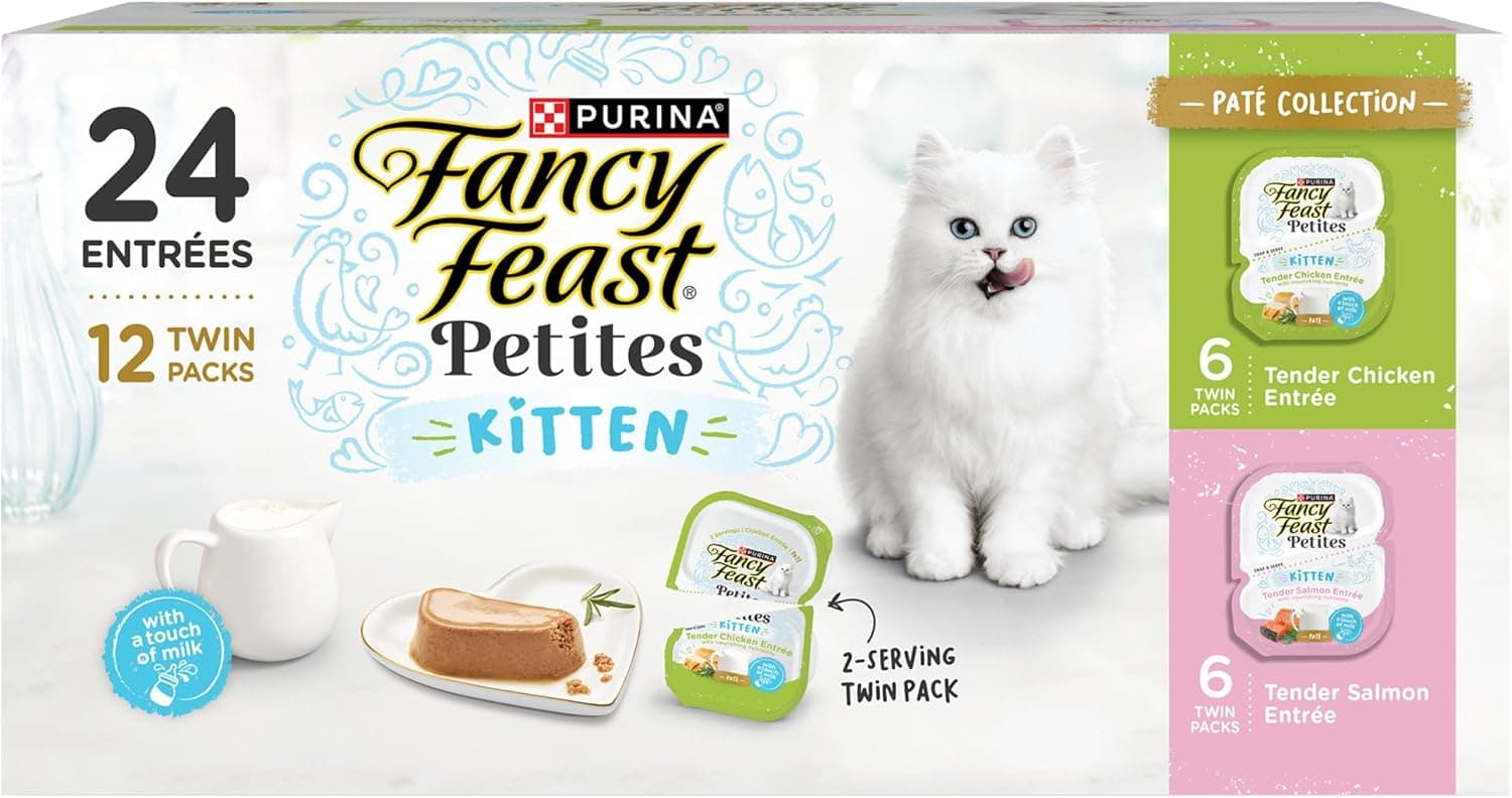 Fancy Feast Purina Petites Kitten Tender Pate Gourmet Wet Kitten Food Variety Pack - 12 ct. Tub - Image 2