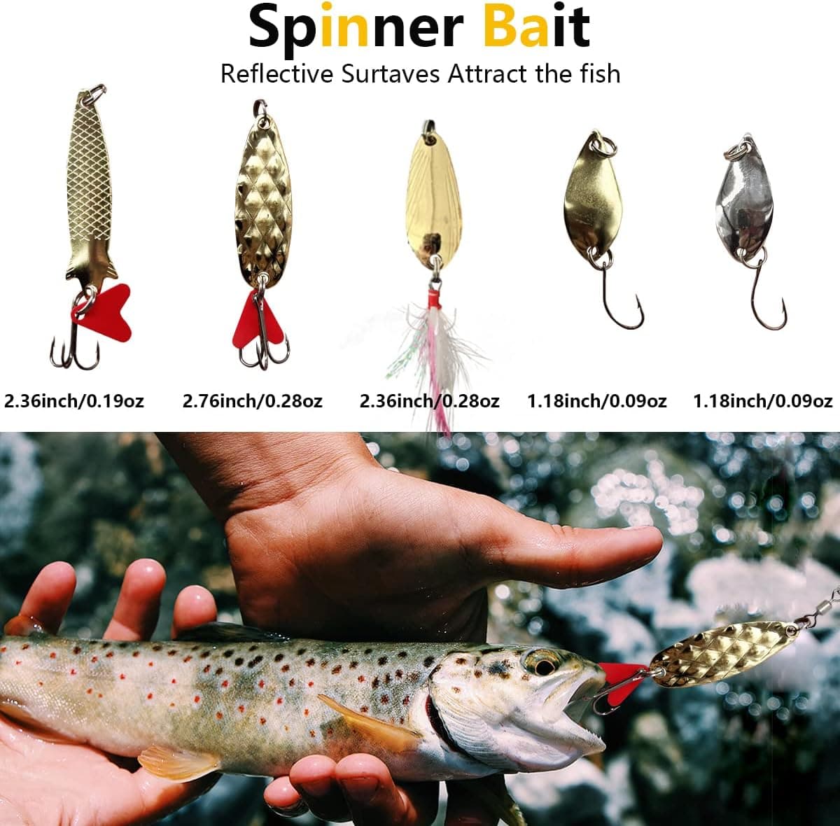 Fishing Lures Kit Set, Baits Tackle Including Crankbaits, Topwater Lures, Spinnerbaits, Worms, Jigs, Hooks, Tackle Box and More Fishing Gear Lures for Bass Trout 87Pcs Fishing Lures Kit - Image 6
