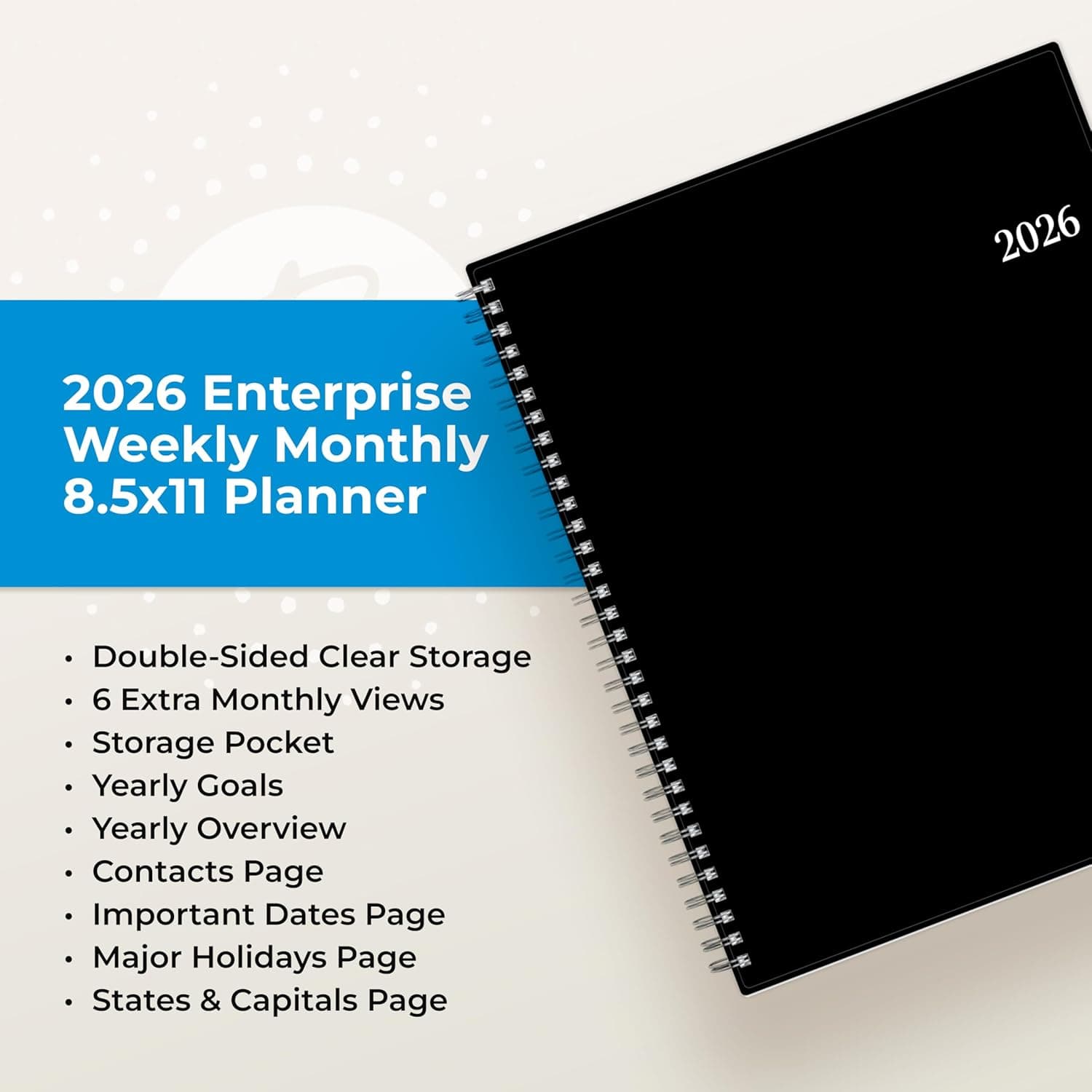 Blue Sky 2026 Weekly and Monthly Planner Calendar, Includes January 2026 - December 2026, 8.5" x 11", Flexible Cover, Wirebound, Laminated Tabs, Storage Pocket, Enterprise 8.5" x 11" Enterprise- 2026 - Image 10