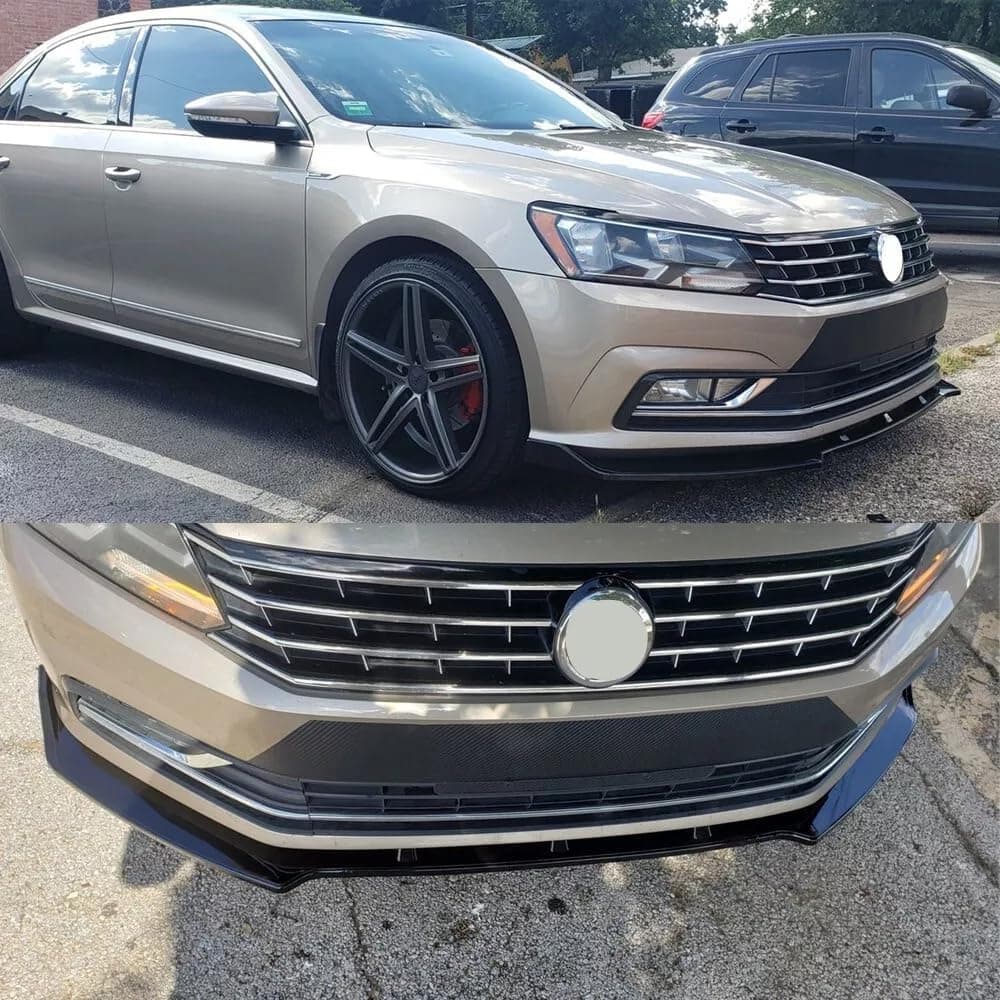 Bright Black Front Bumper Lip Splitter Spoiler Compatible with Volkswagen VW USA Passat B7 S/SE/SEL/TDI/Sport/ 2012 2013 2014 2015 Accessories - Image 6