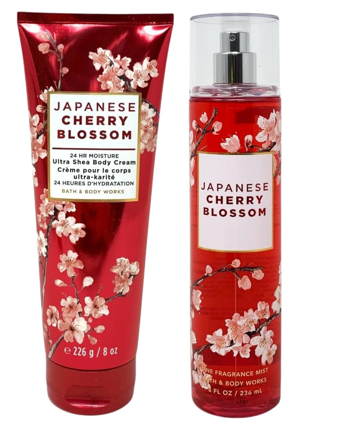 Bath & Body Works Fine Fragrance Mist & Ultra Shea Body Cream Japanese Cherry Blossom 2 Piece Set Full Size 8oz. - Image 2