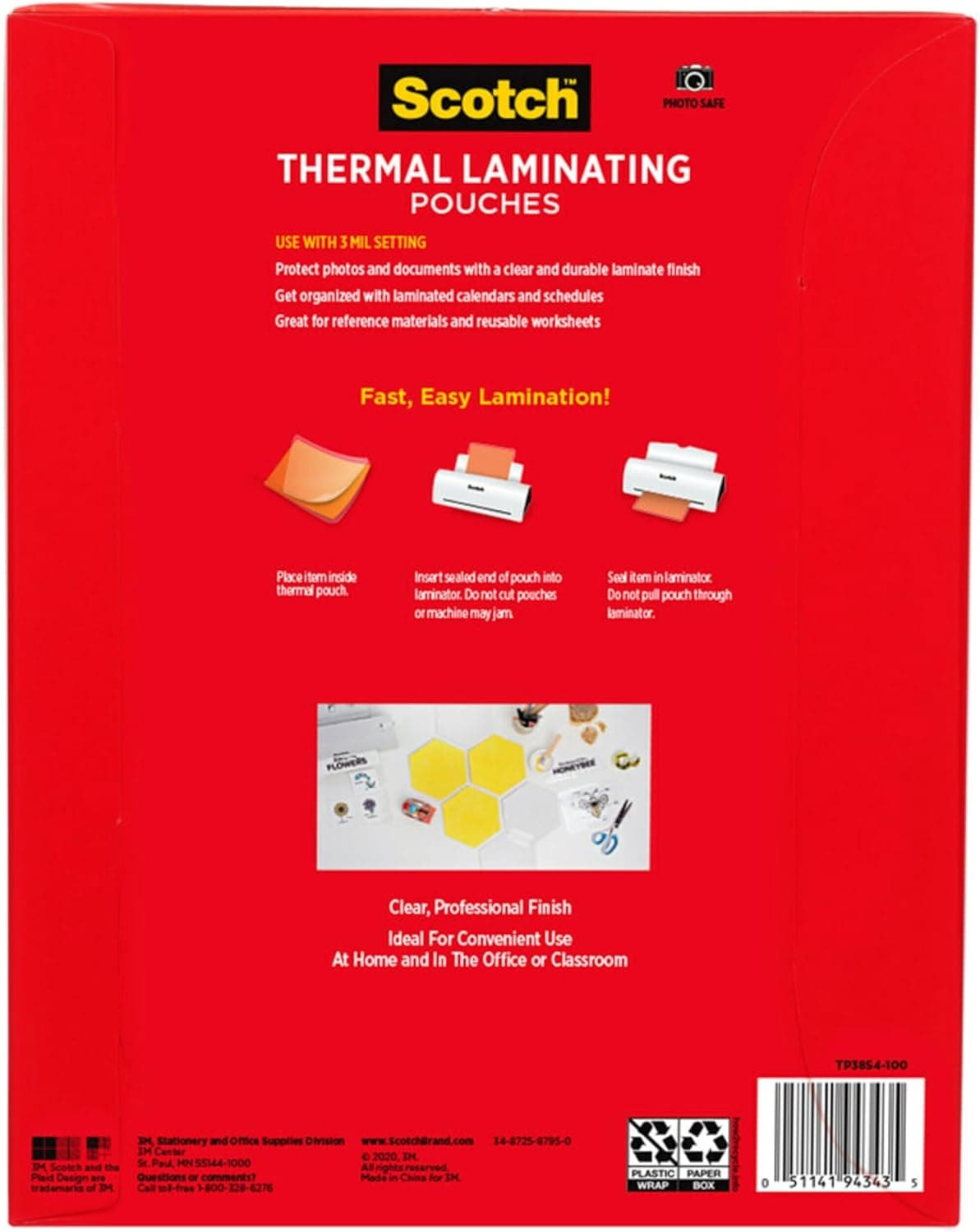 Fundas de Laminado Térmico Scotch, para Usar con Laminadoras Térmicas, 8.9 x 11.4 Pulgadas, Tamaño Carta, Paquete de 100 - Image 11