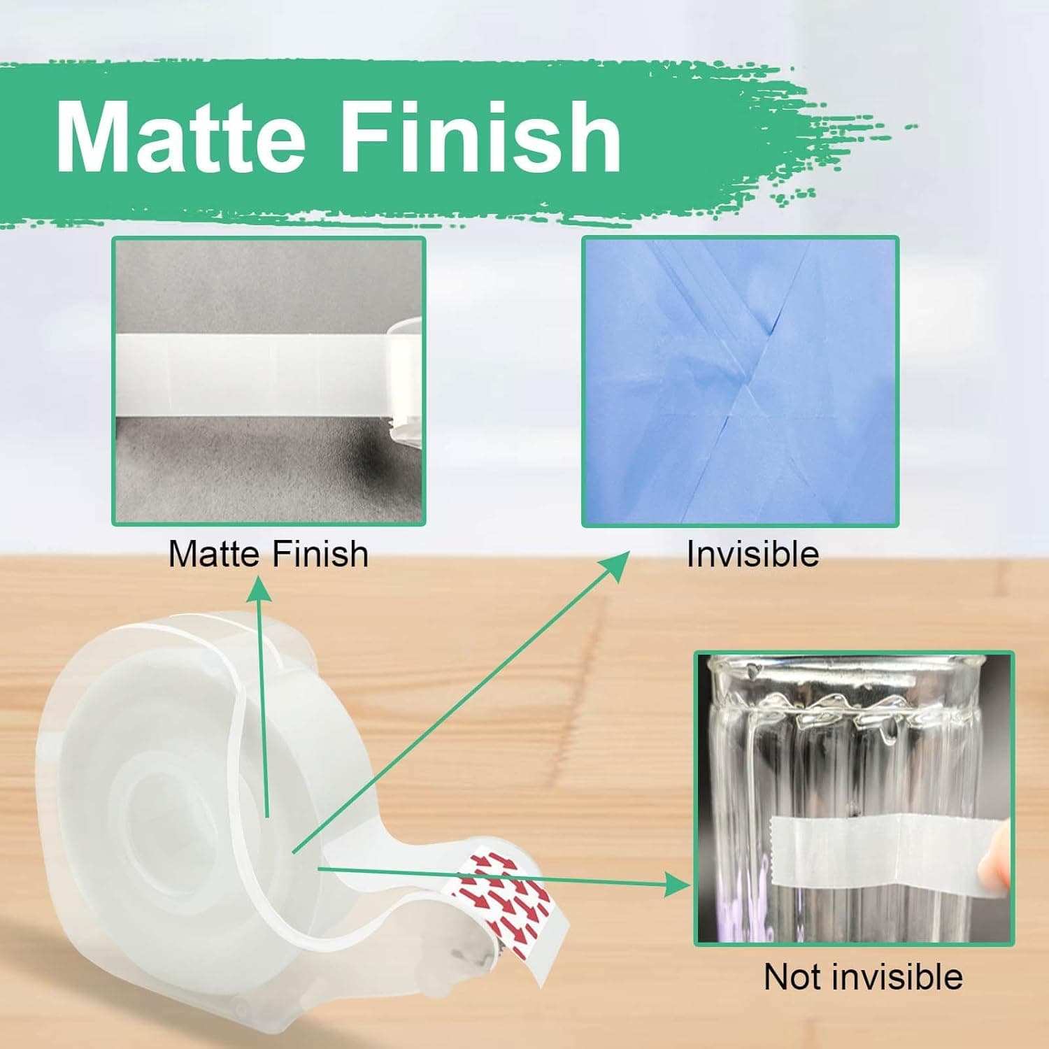 Tape, Invisible Tape for Gift Wrapping, 6 Rolls+6 Refillable Dispensers, Matte Finish, Writable, 3/4″x 650″, Clear Tapes for Christmas Wrapping Paper, Office&School Supplies 3/4″ (6 Pack) - Image 3