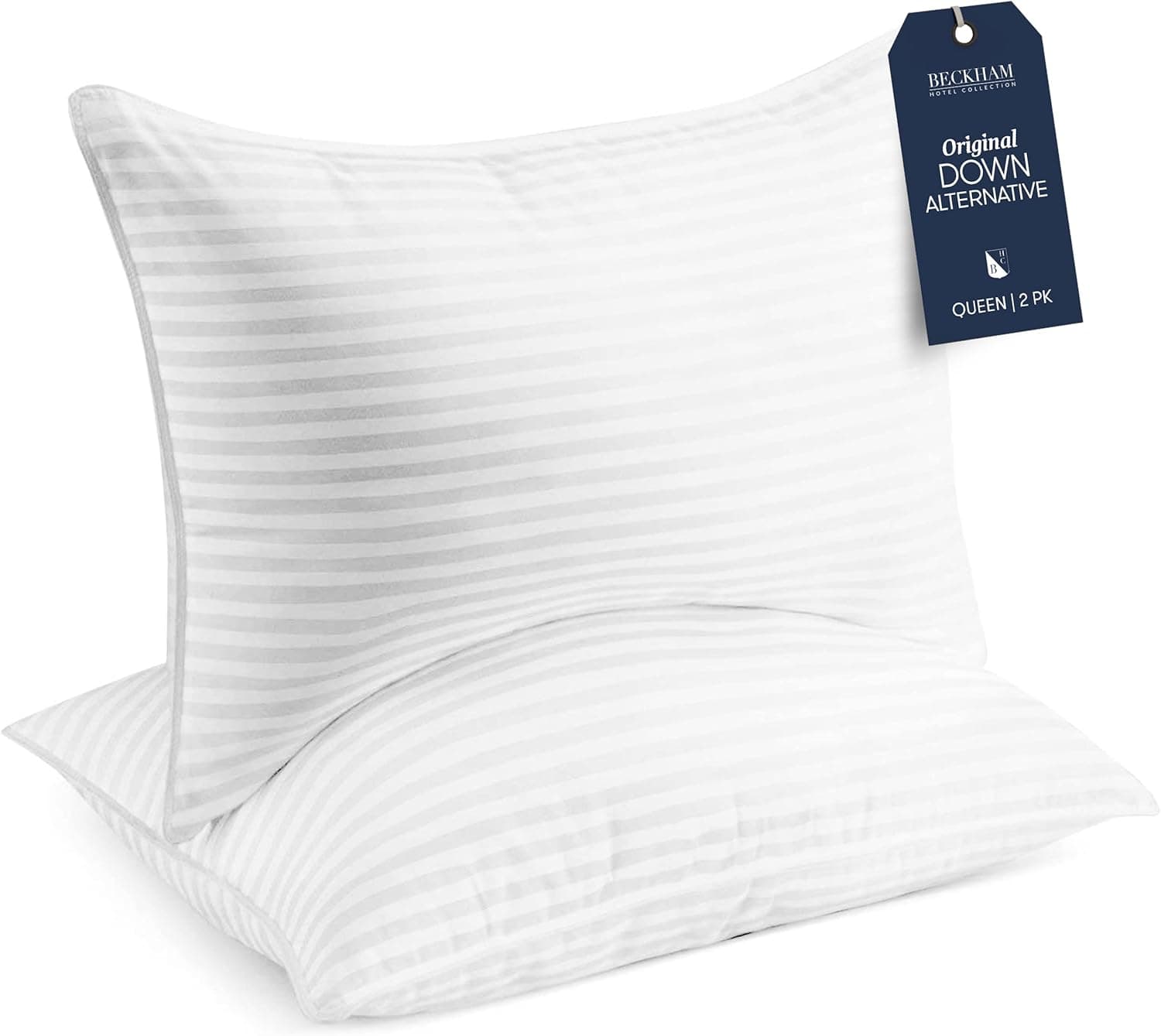 Beckham Hotel Collection Bed Pillows Standard/Queen Size Set of 2 - Original Soft Down Alternative Pillow for Sleeping - Soft Support for Back, Stomach or Side Sleepers Queen / Standard White - Image 2