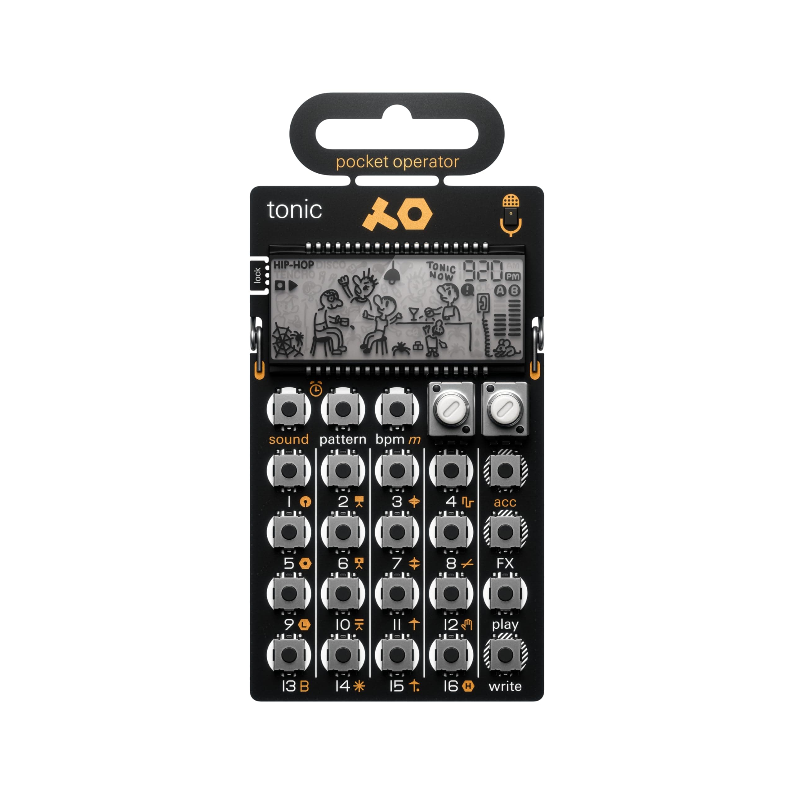 teenage engineering pocket operator PO-32 tonic, drum and percussion synthesizer and sequencer, unlimited sounds with microtonic through data transfer