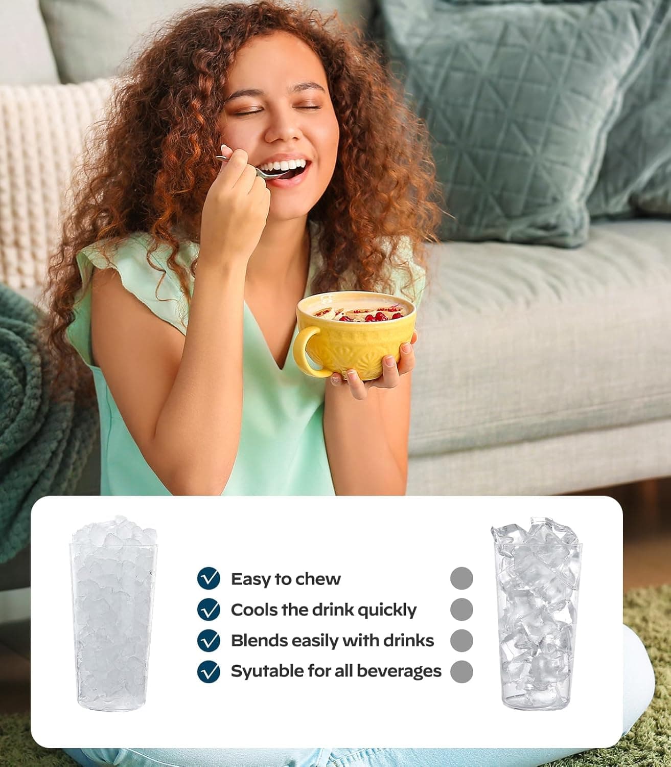 Nugget Ice Maker Countertop, Silonn Chewable Pellet Ice Machine with Self-Cleanin Function, 33lbs/24H Portable Ice Makers for Home Kitchen Officce, Black Black-transparent 33lbs - Image 3