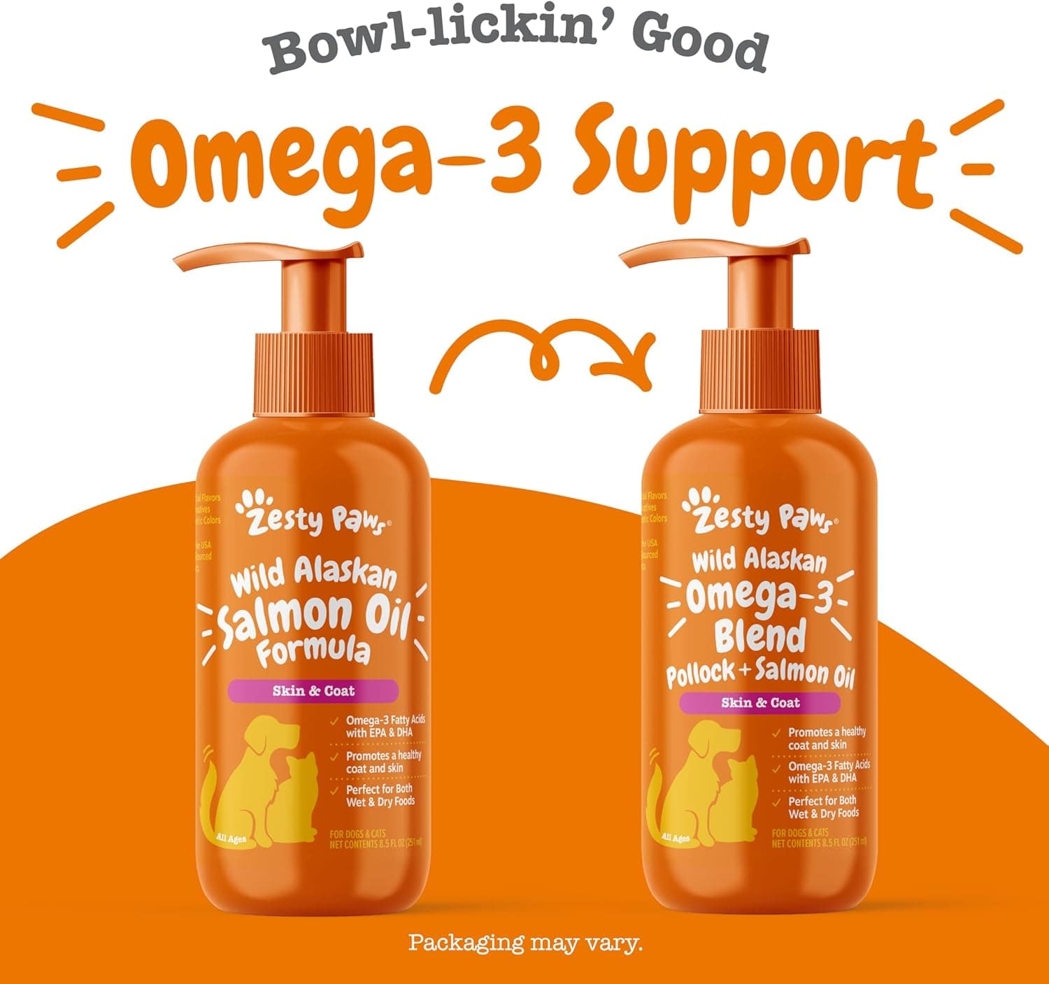 Zesty Paws Wild Alaskan Omega-3 Blend Pollock + Salmon Oil for Dogs and Cats- Skin and Coat Support, Omega 3 Supplement for Pets, 8.5oz Salmon Oil 8.5 Fl Oz - Image 7