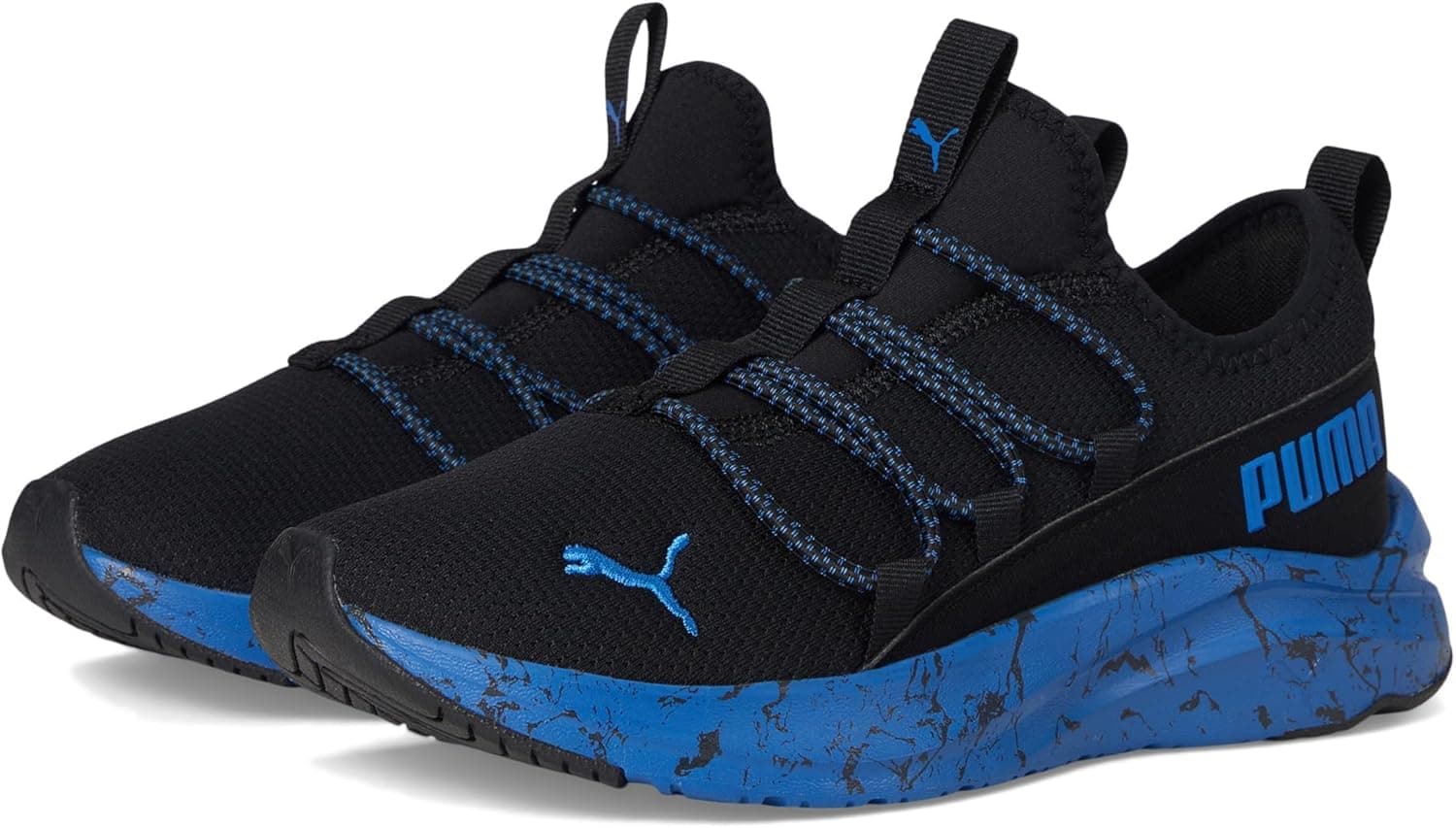 PUMA Unisex-Child Softride One4all Slip on Shoes Sneaker 13 Little Kid Puma Black-victoria Blue - Image 2