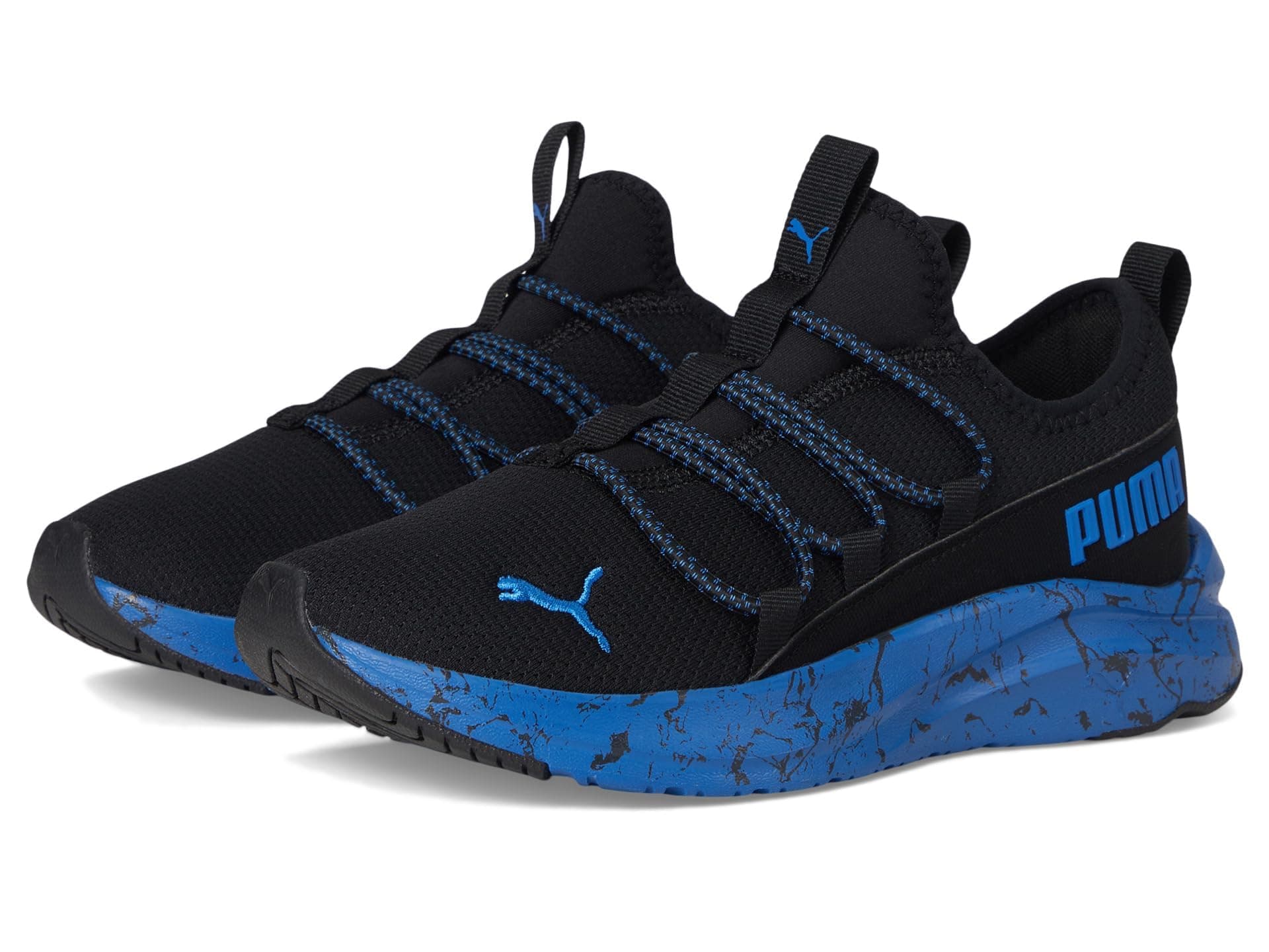 PUMA Unisex-Child Softride One4all Slip on Shoes Sneaker 13 Little Kid Puma Black-victoria Blue