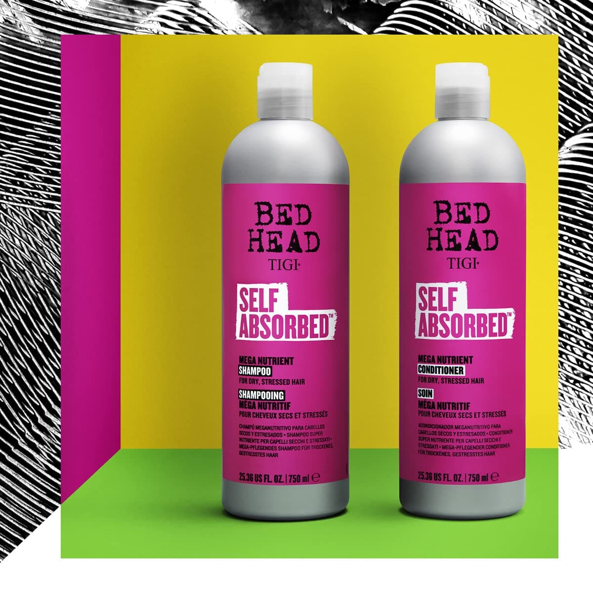 Bed Head by TIGI Frizz Control Shampoo and Conditioner Set for Dry Hair, Self Absorbed Nourishing Hair Care to Visibly Repair and Strengthen Hair From Within, 25.36 Fl oz, 2 Pack - Image 7