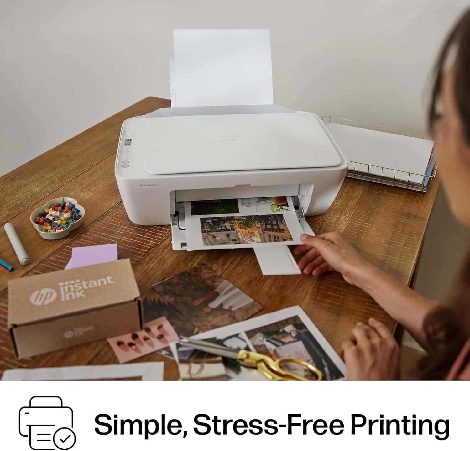 Impresora multifuncional inalámbrica a color HP DeskJet 2827e, escáner, copiadora, ideal para el hogar, incluye prueba de tinta Instant Ink de 3 meses, habilitada para IA (6W7F5A) - Image 13