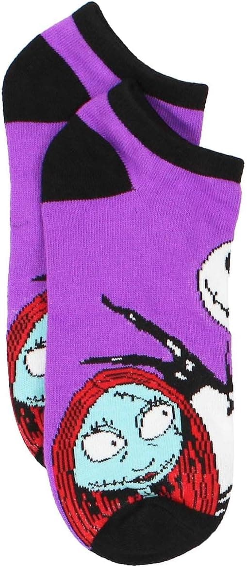 Disney Character Kids Adults 6 Pack Sock Set Large Purple - Image 4