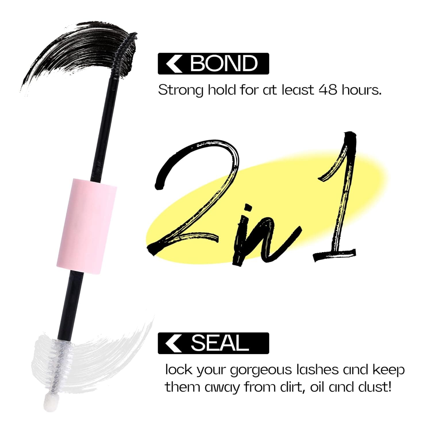 Lash Glue Bond and Seal Long Lasting Strong Hold Waterproof 2 in 1 Cluster Eyelash Glue for DIY Lash Extensions by Mavphnee Lash Bond and Seal - Image 3