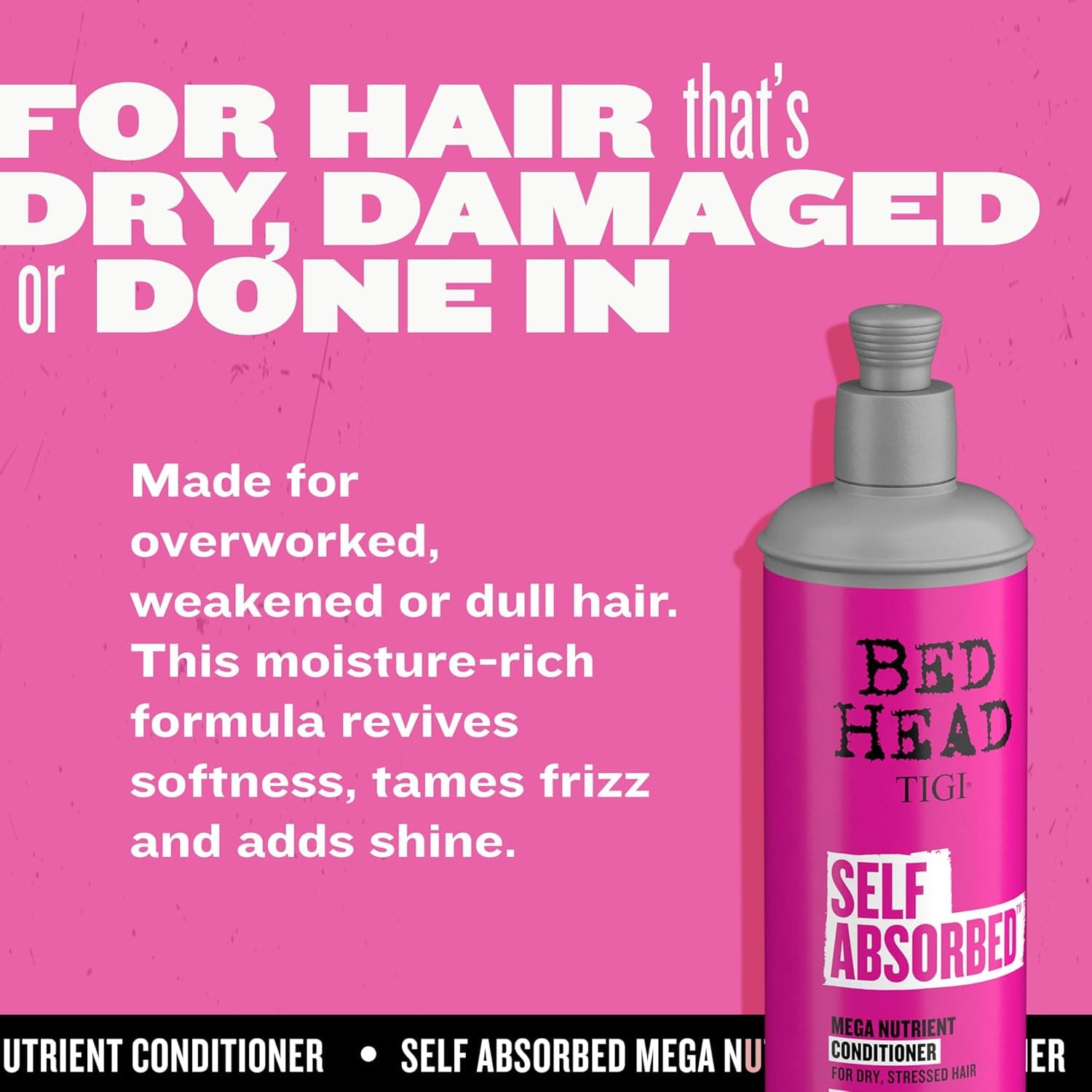 Bed Head by TIGI Frizz Control Shampoo and Conditioner Set for Dry Hair, Self Absorbed Nourishing Hair Care to Visibly Repair and Strengthen Hair From Within, 25.36 Fl oz, 2 Pack - Image 4