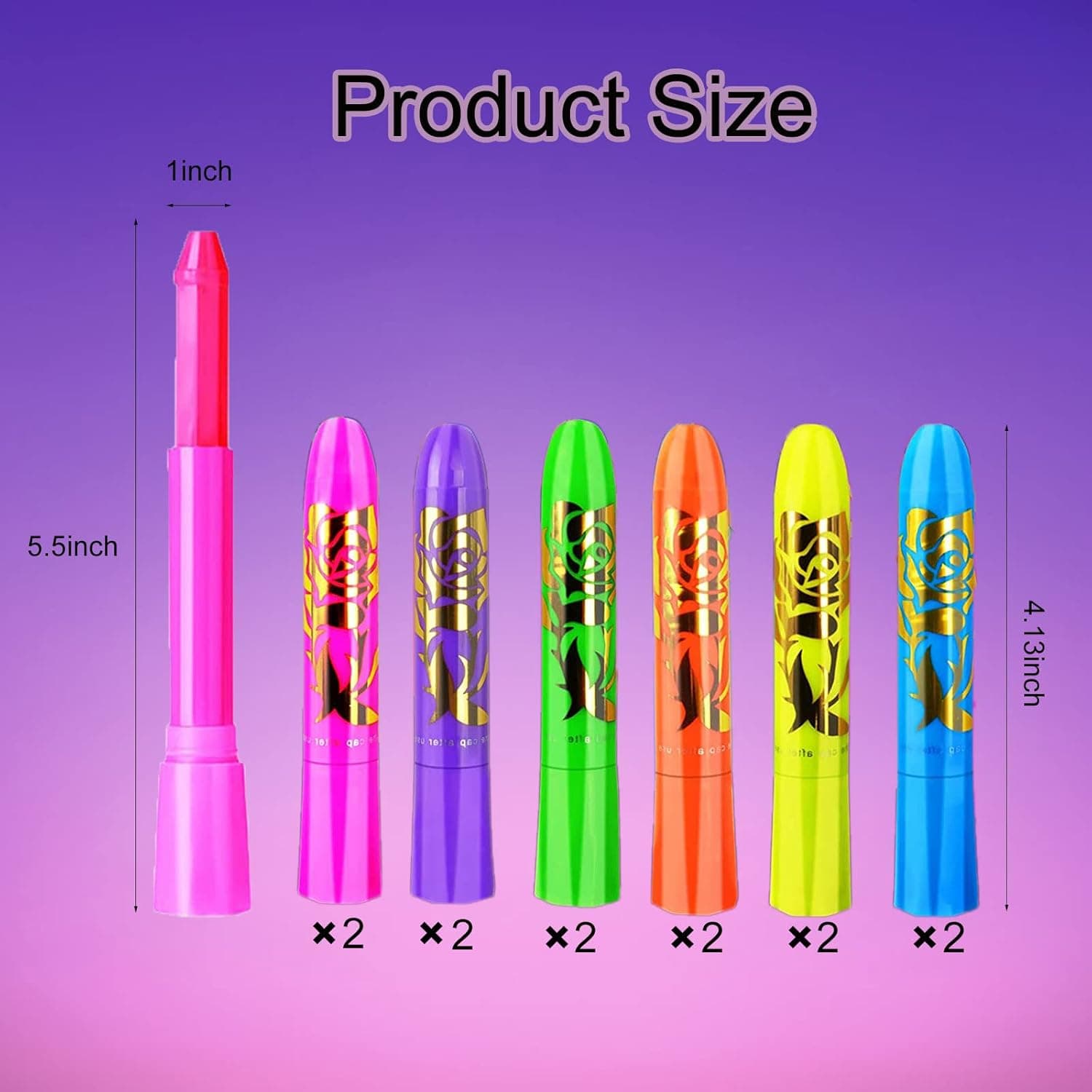 12 PCS Glow Face Body Paint, Glow In The Dark Under UV Black Light Sticks Makeup Neon Face Painting Kits para sa Adult Halloween Festival Accessory Glow Party Supplies - Image 3