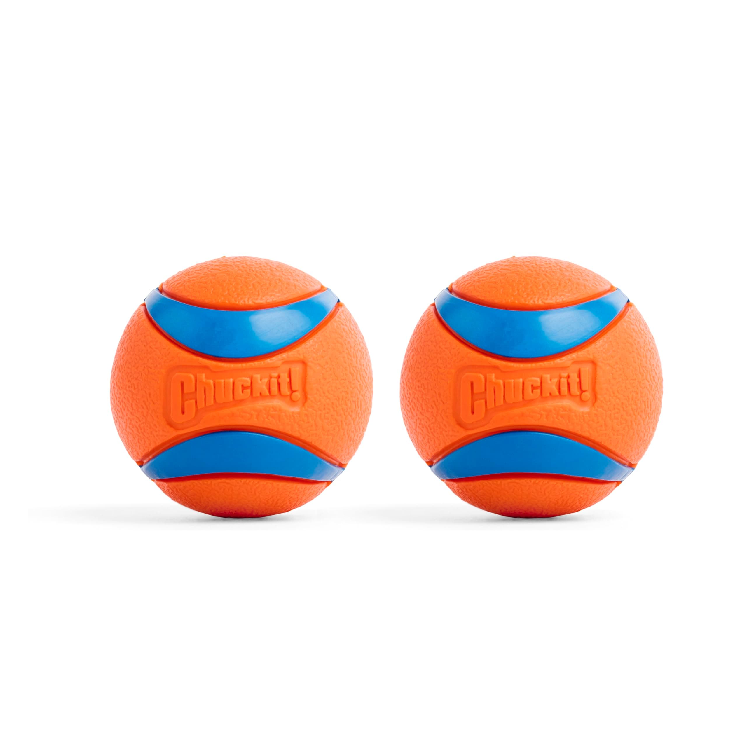 Chuckit! Ultra Ball Dog Toy - Medium Bouncy Fetch Balls For Dogs 20-60 lbs - Made from Durable Rubber - Floating Water Pet Toys - Size Medium - 2.5-inch Diameter - Pack of 2 Medium Medium (2 Pack)