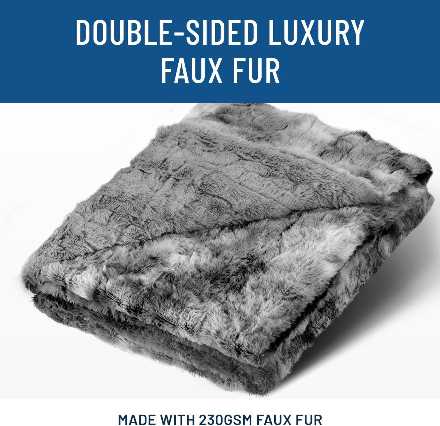 Everlasting Comfort Soft & Comfortable Gray Faux Fur Throw Blanket for Couch - (50"x65") Minky & Fluffy Fall Blankets & Throws, Plush Fuzzy Cover for Bed, Sofa & Living Room - Cozy Home Decor - Image 3