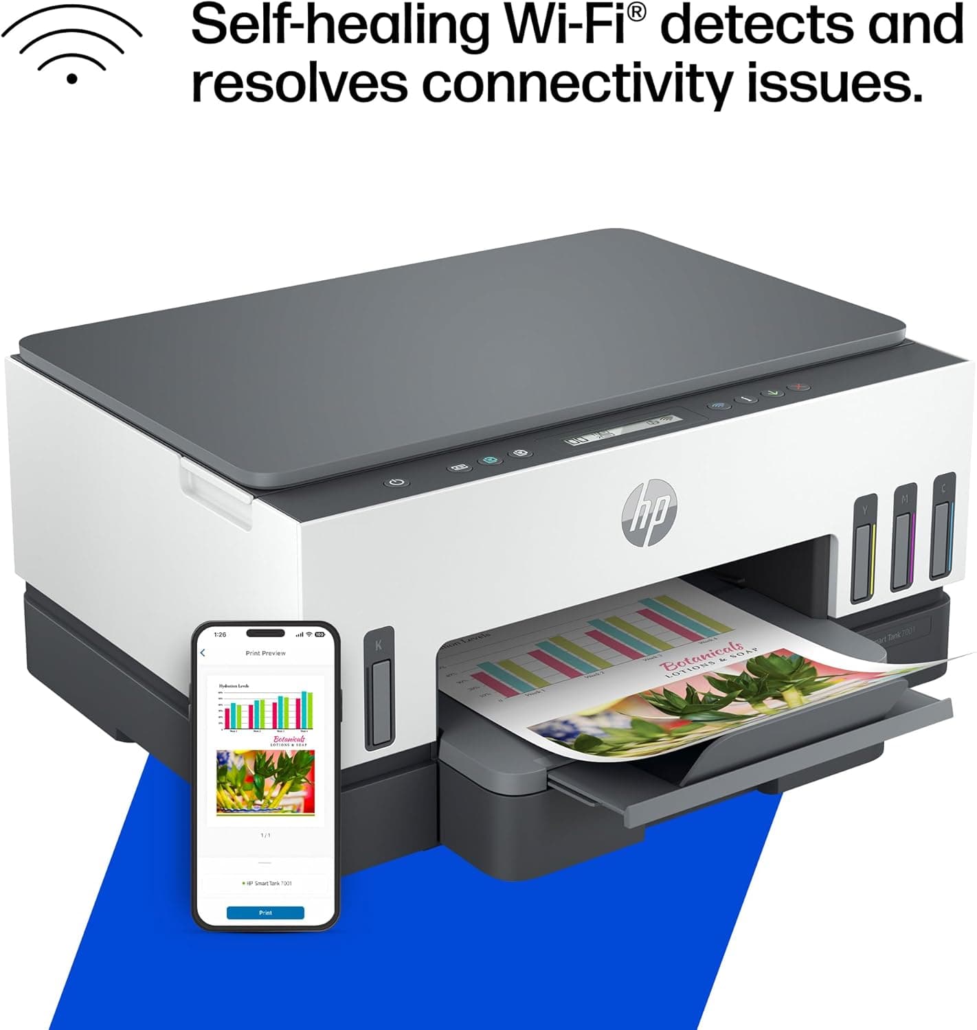 HP Smart Tank 7001 Wireless All-in-One Ink Tank Printer, Scanner, Copier with 2 Years of Ink Included, Best-for-Home Office, Cartridge-Free Refillable, AI-Enabled (28B49A) - Image 12