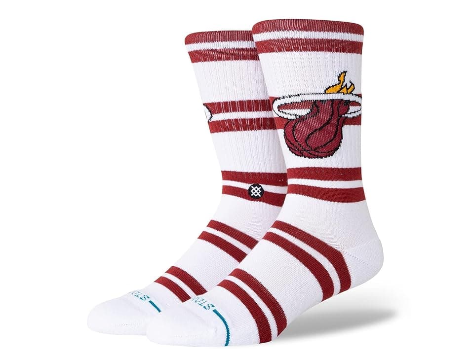 Stance Prep Miami Heat Crew Cut Socks Shoes Red : LG (US Men's Shoe 9-13 - Women's Shoe 11-14), Cotton/Nylon/Polyester