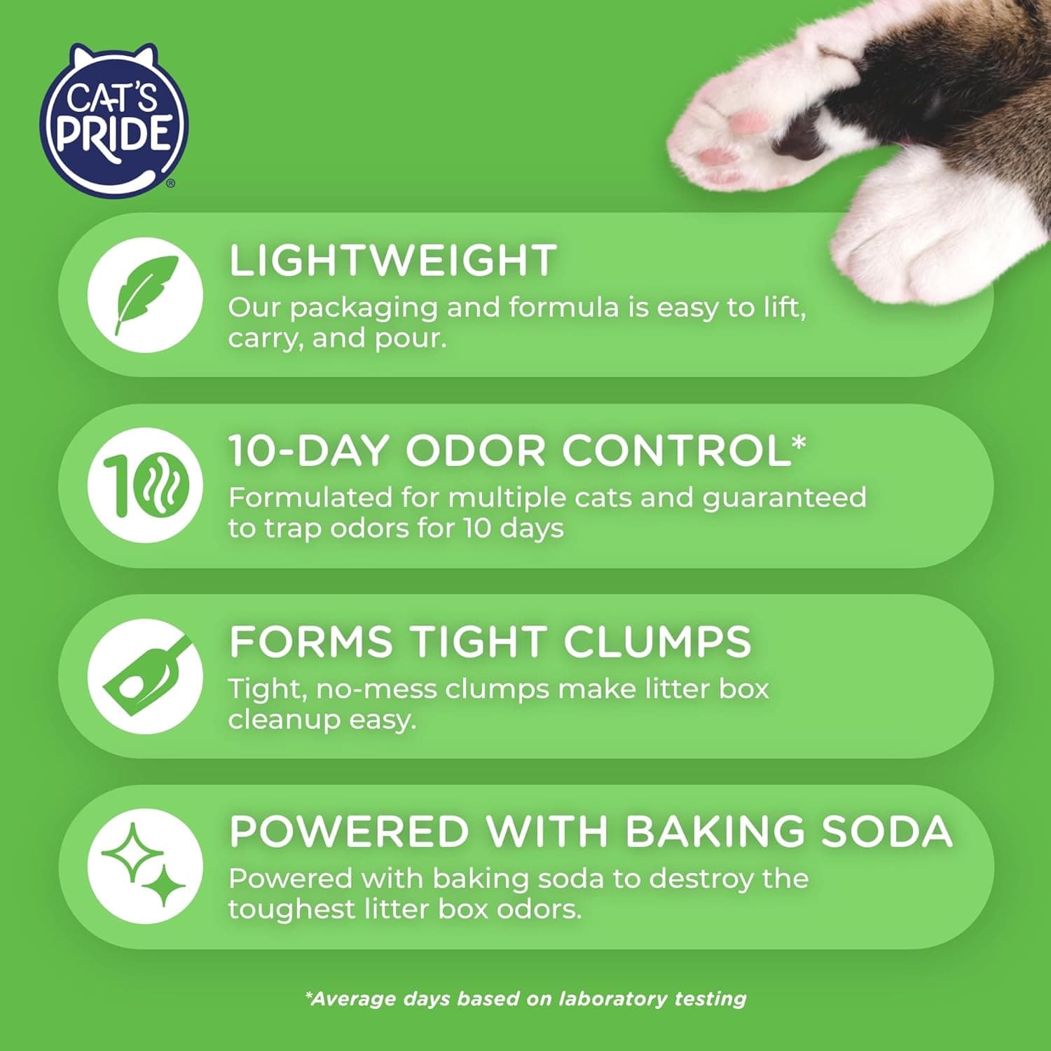 Cat's Pride Premium Lightweight Clumping Litter: Pure & Fresh - Up to 10 Days of Powerful Odor Control - Multi-Cat, Scented, 10 Pounds Fresh Scent 10 Pound (Pack of 1) - Image 5