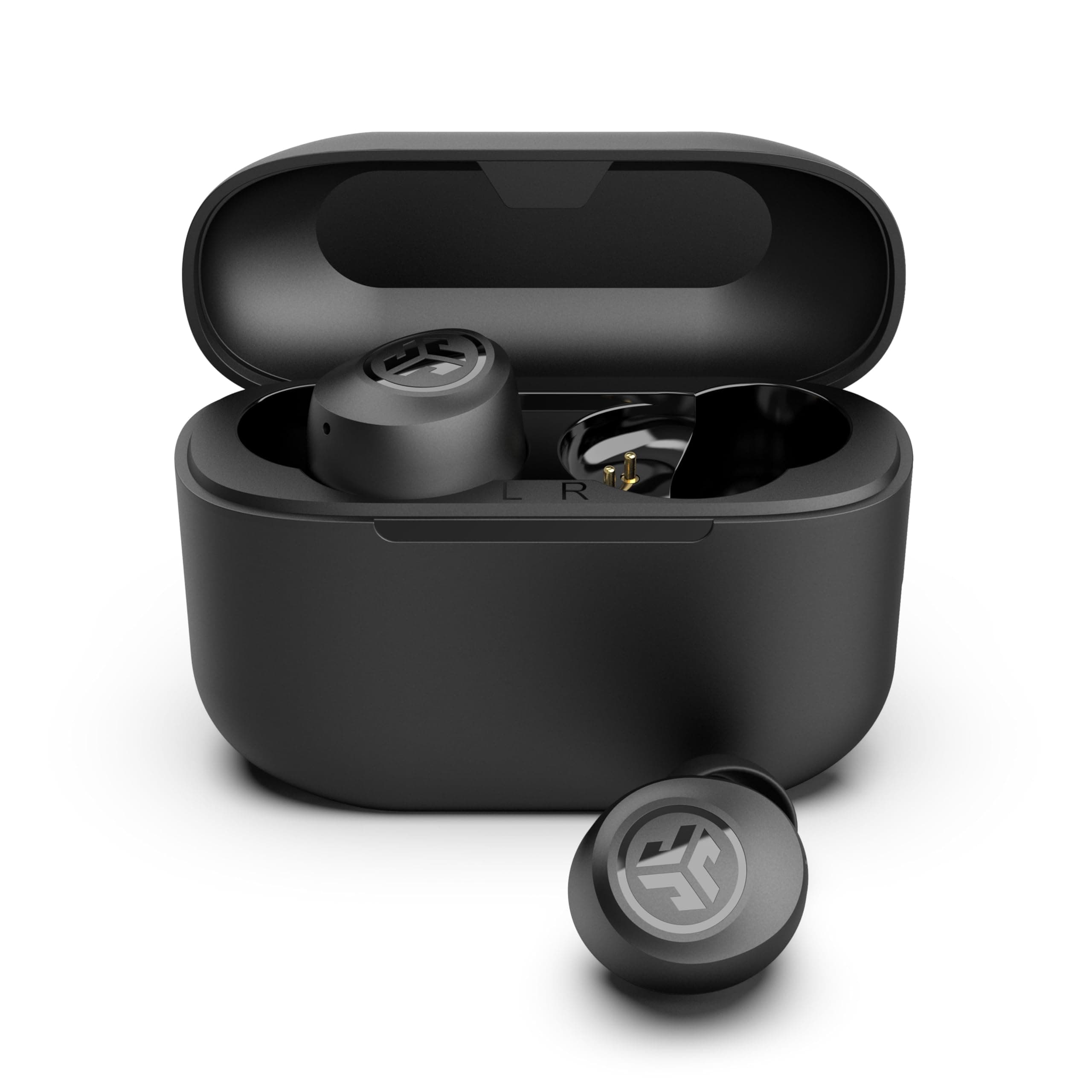 JLab Go Air Pop+ True Wireless Earbuds, in Ear Headphones, Bluetooth Earphones, 35H Playtime Ear Buds, Bluetooth Earbuds with Microphone, USB-C Charging Case, Dual Connect, EQ3 Sound, Black Pop+ Black