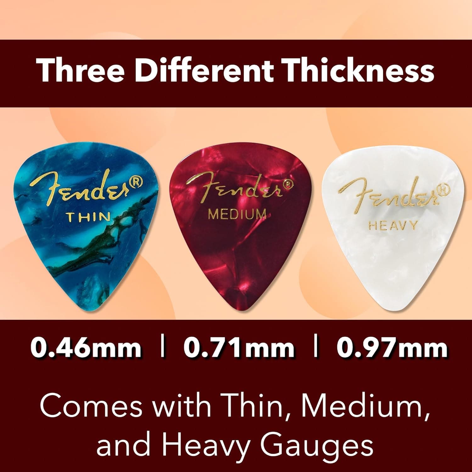 Fender Premium Picks Sampler - 12 Pack Includes Thin, Medium & Heavy Gauges (Austin Bazaar Exclusive) - Image 6