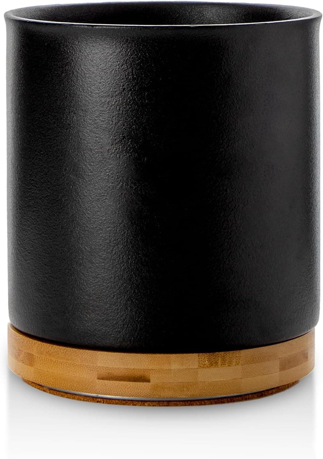 Nucookery 360°Rotating Utensil Holder, 7.2" Kitchen Utensil Crock, Ceramic Cooking Utensil Organizer with Countertop-Protection Cork Bottom for Farmhouse Kitchen Decor Christmas (Stone Black) - Image 10