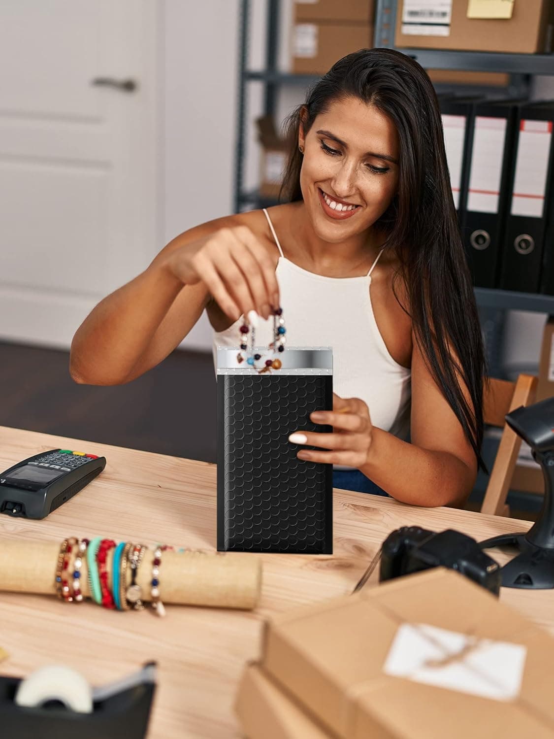 GSSUSA Black Bubble Mailers 4x8 Inches 50 Pack, Usable Size 4X7" Bubble Envelopes for Small Business, Padded Envelope, Shipping Mailers, Packaging Bags, Mailing Envelopes, Shipping Supplies Black 4x8 50PC - Image 9