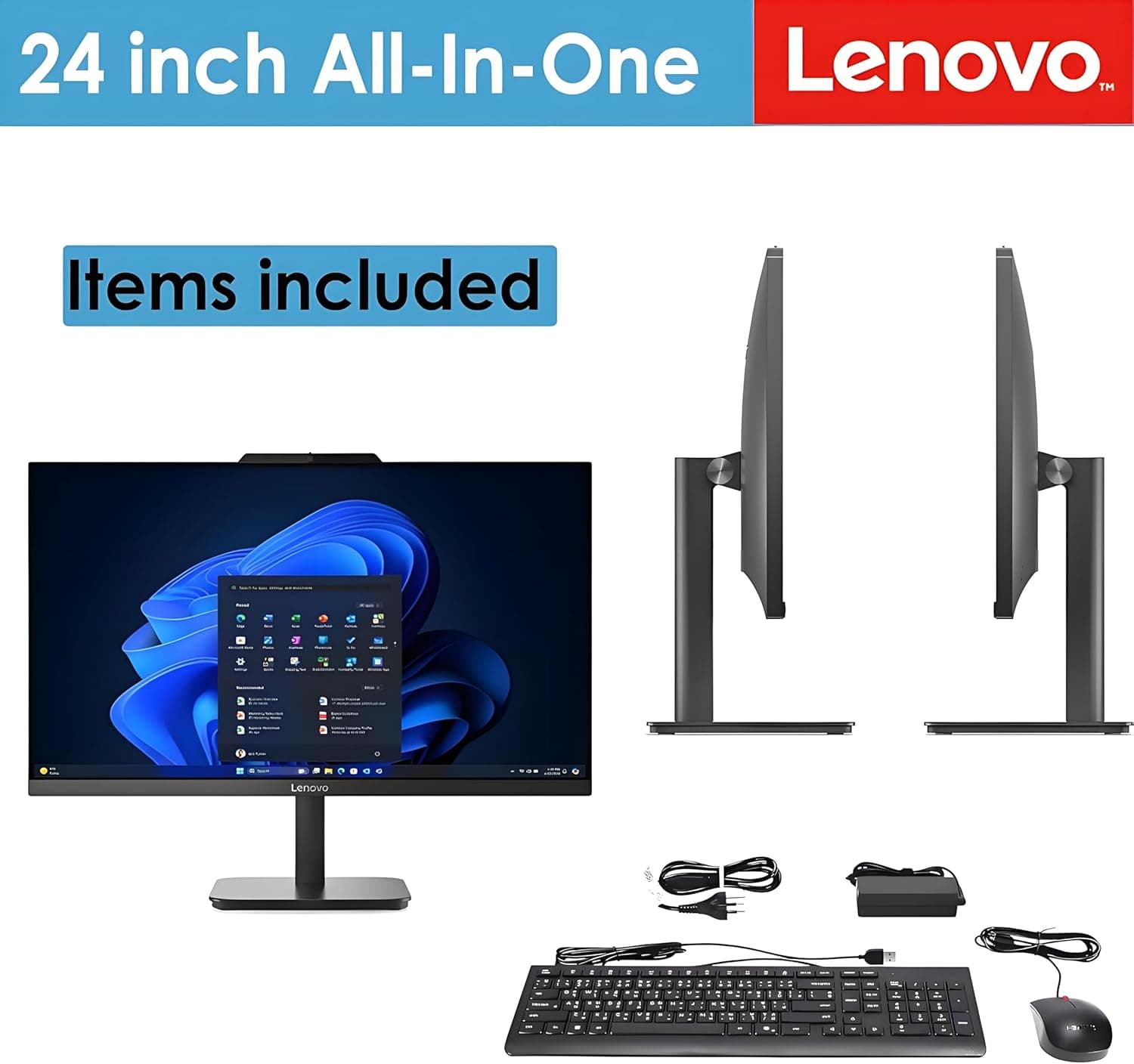 Lenovo 24" FHD All-in-One Desktop Computer, Intel 4-Core Processor (Beats i3-1110G4), 16GB RAM, 512GB PCIe SSD, HDMI, WiFi 6, RJ45, Bluetooth, Business AIO, Vent-Hear, Keyboard & Mouse, Windows 11 Pro 16GB RAM | 512GB SSD - Image 6