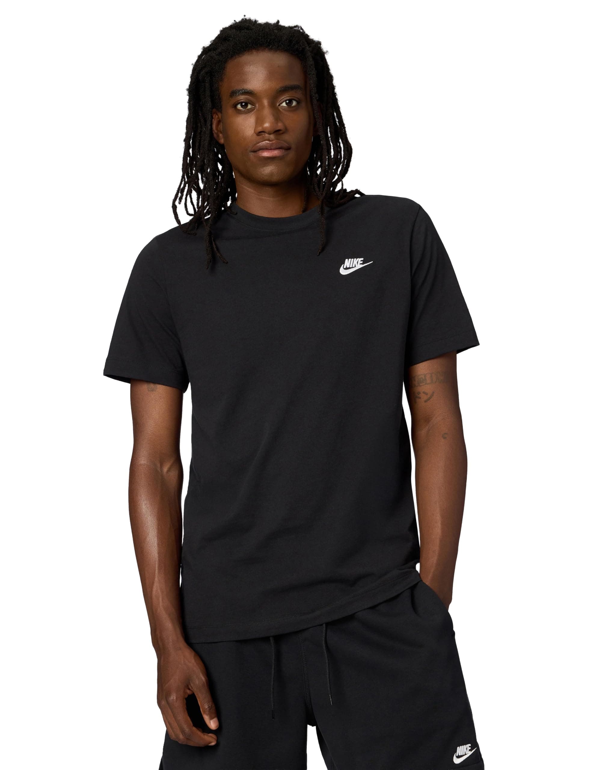 Nike Men's Sportswear Club T-Shirt Medium Black/White