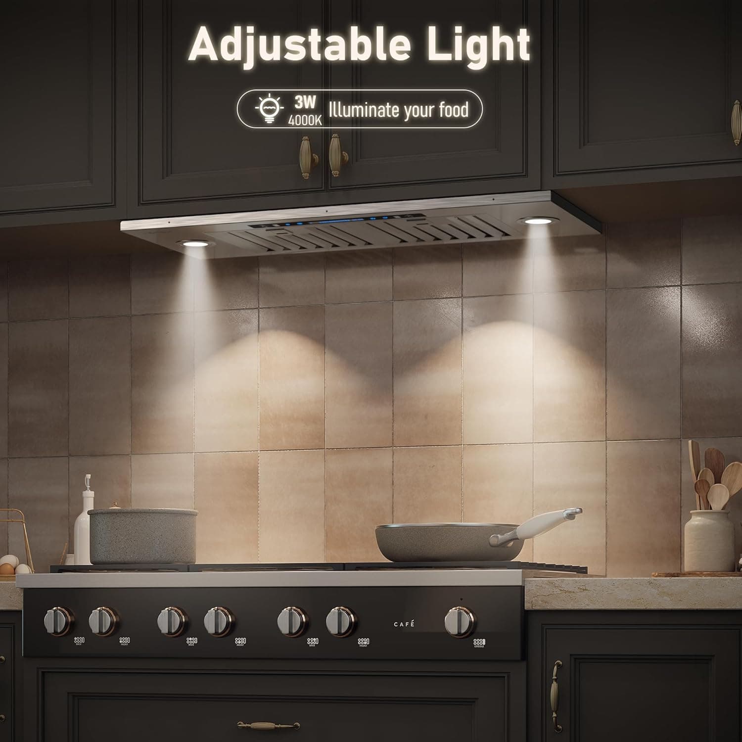 IKTCH 30 inch Built-in/Insert Range Hood 900 CFM, Ducted/Ductless Convertible Duct, Stainless Steel Kitchen Vent Hood with 4 Speed Gesture Sensing&Touch Control Panel(IKB01-30) 30" 900CFM Stainless Steel - Image 6