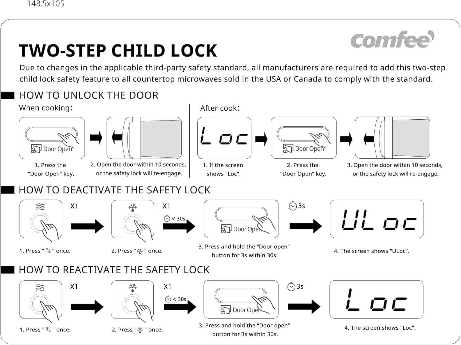 COMFEE' Retro Small Microwave Oven With Compact Size, 9 Preset Menus, Position-Memory Turntable, Mute Function, Countertop, Perfect For Small Spaces, 0.7 Cu Ft/700W, Red, AM720C2RA-R - Image 8