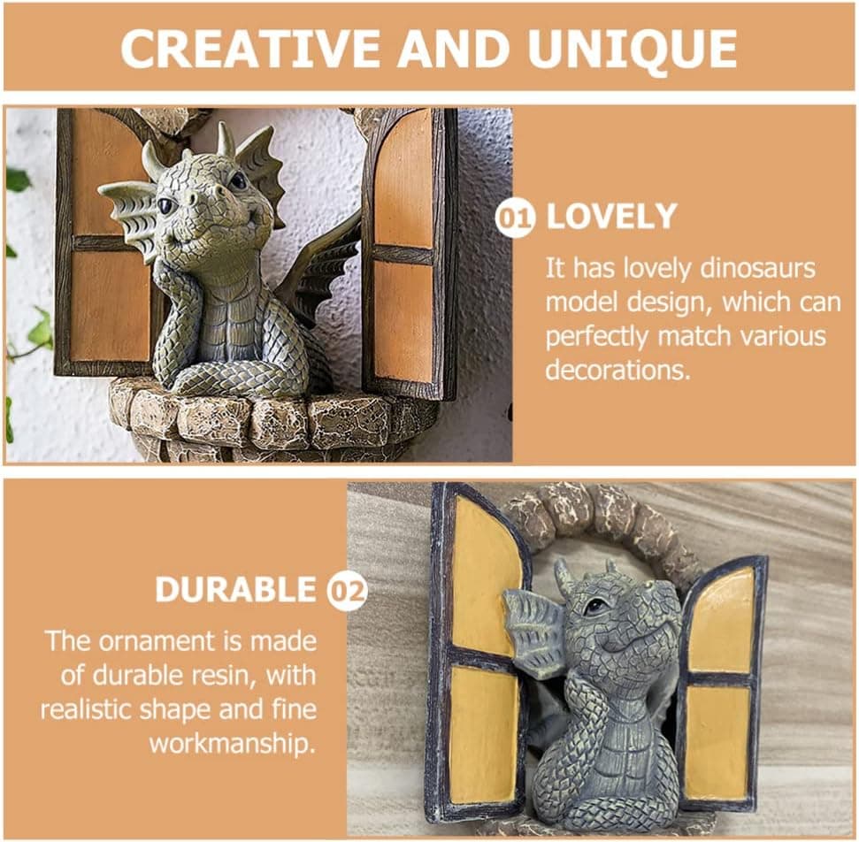 Holibanna 3D Dragon Wall Art Decor Hanging Dinosaurs Sculpture Wall Mounted Room Decor Home Wall Decorations for Kids Bedroom - Image 7