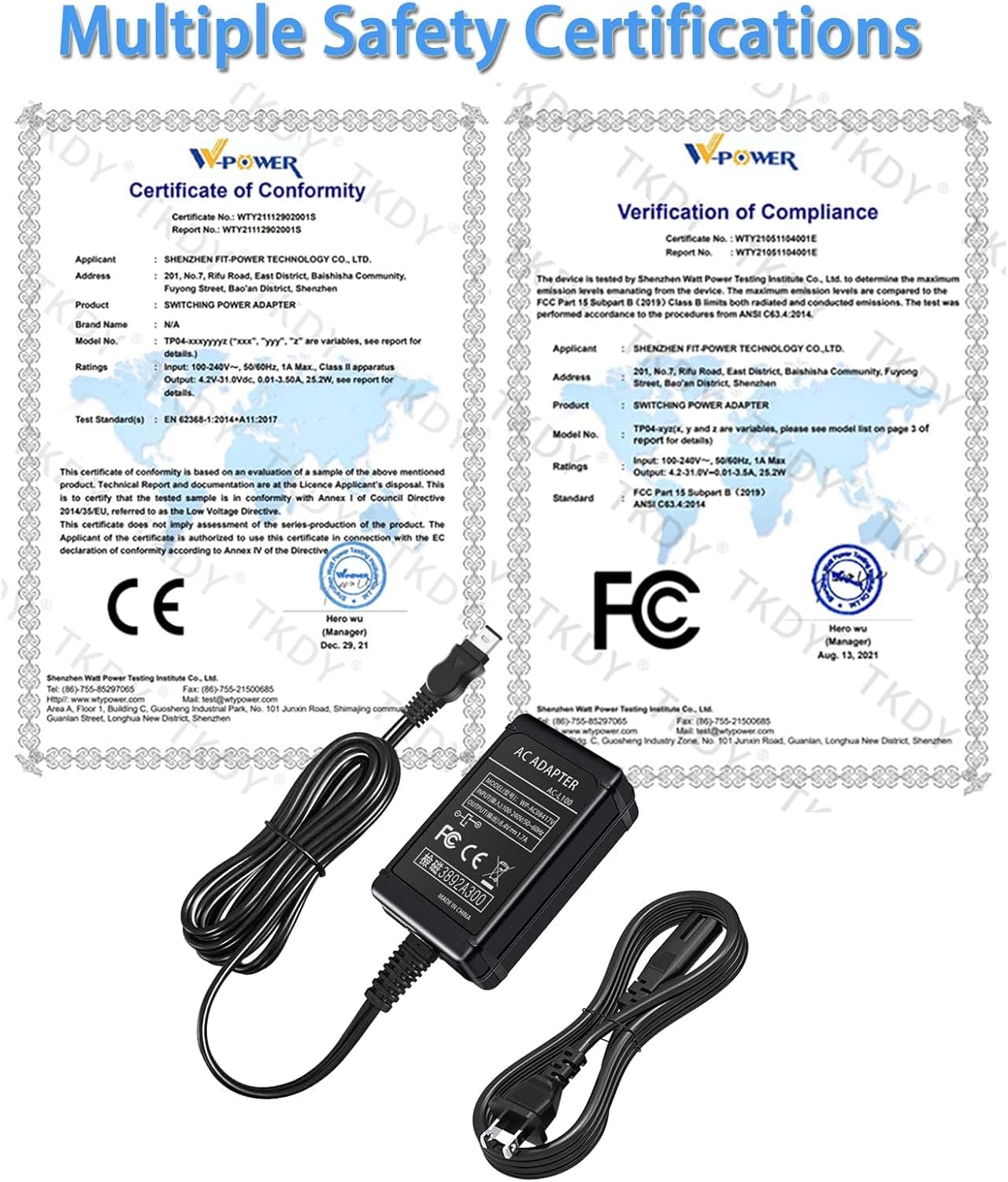 TKDY AC-L100 for Sony Handycam Camcorder Charger Cord Replace AC-L10A L10B L15A L15B L100A L100B L100C AC Adapter, fit for Sony Hi8 CCD- TRV128 TRV103 TRV130 TRV150 TRV108 TRV308 etc. - Image 8