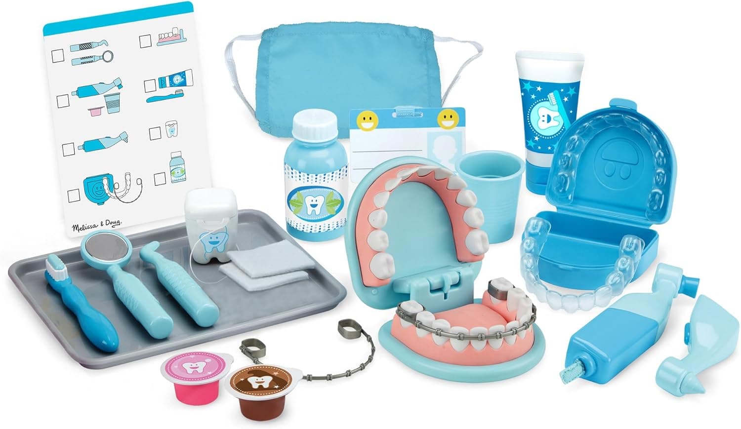 Melissa & Doug Super Smile Dentist Play Set, 25-Piece Dentist Kit with Oversized Teeth, Large Tools & Accessories, Kids Toys for Girls & Boys 3+ - Image 2