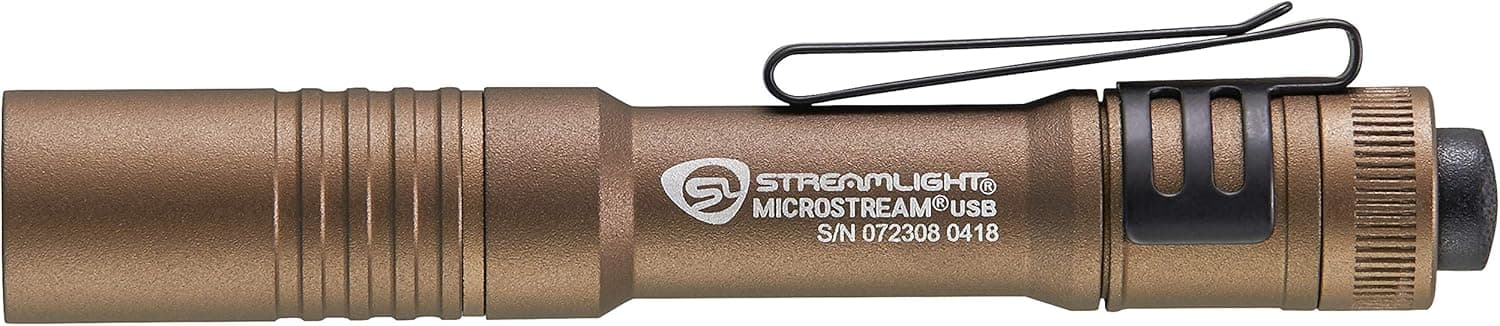 Streamlight 66608 MicroStream 250-Lumen EDC Ultra-Compact Flashlight with USB Rechargeable Battery, Clear Retail Packaging, Coyote Clear Retail Packaging USB Rechargeable Coyote - Image 3