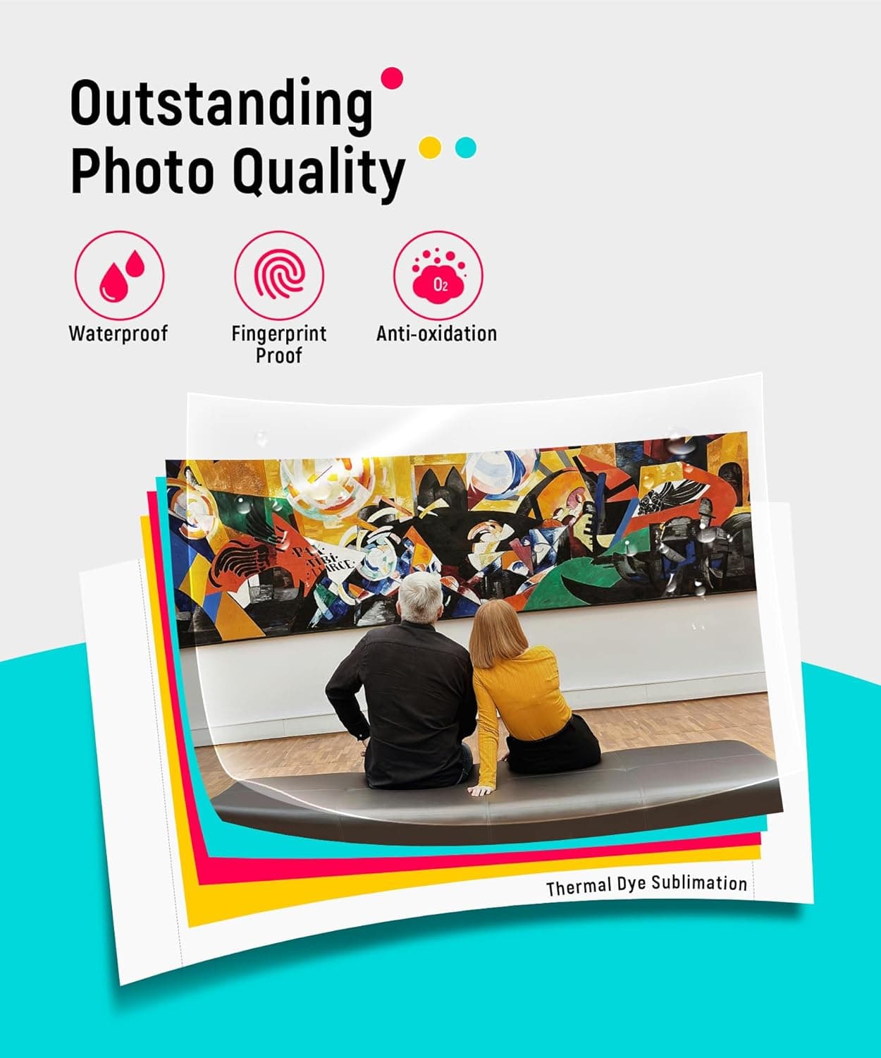 Liene M100 4x6'' Photo Printer, Phone Printer 100 Sheets & 3 Cartridges, Full-Color Photo, Portable Instant Photo Printer for iPhone Android, Thermal Dye Sublimation, Wi-Fi Picture Printer 100 Papers Printer+100 Sheets - Image 3