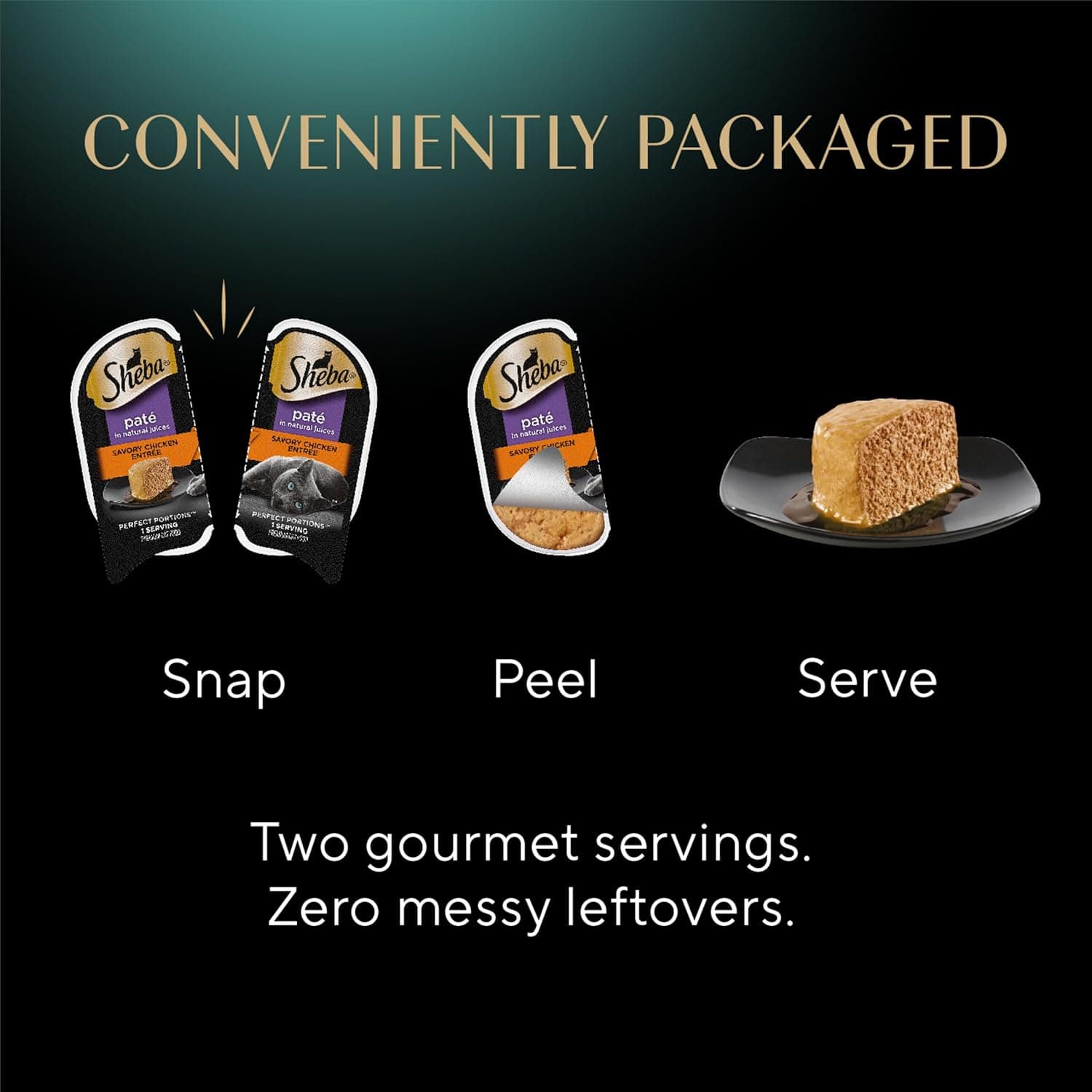 Sheba Perfect Portions Wet Cat Food Pate Savory Chicken Entree, Roasted Turkey Entree, and Tender Beef Entree Variety Pack, 2.6 oz. Twin Pack Trays (24 Count, 48 Servings) Chicken, Turkey & Beef 24 Count (Pack of 1) - Image 7