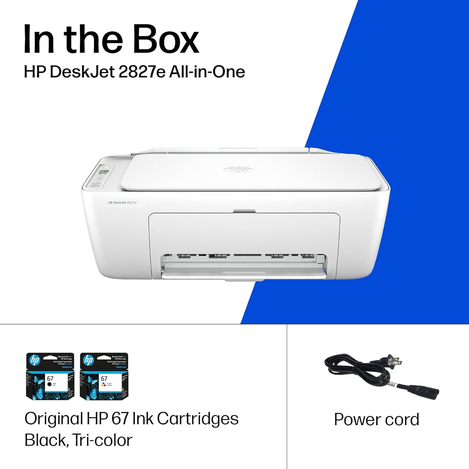 Impresora multifuncional inalámbrica a color HP DeskJet 2827e, escáner, copiadora, ideal para el hogar, incluye prueba de tinta Instant Ink de 3 meses, habilitada para IA (6W7F5A) - Image 9