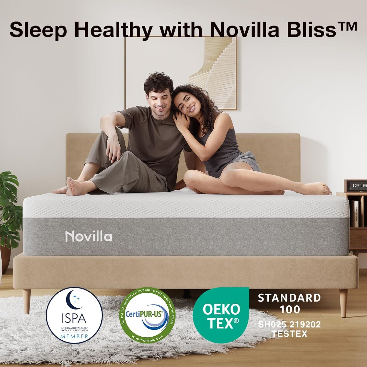 Novilla King Size Mattress, 12 Inch Gel Memory Foam King Mattress for Cool Night & Pressure Relief, Medium Plush Feel with Motion Isolating, Bliss Grey King 12 Inch - Image 7