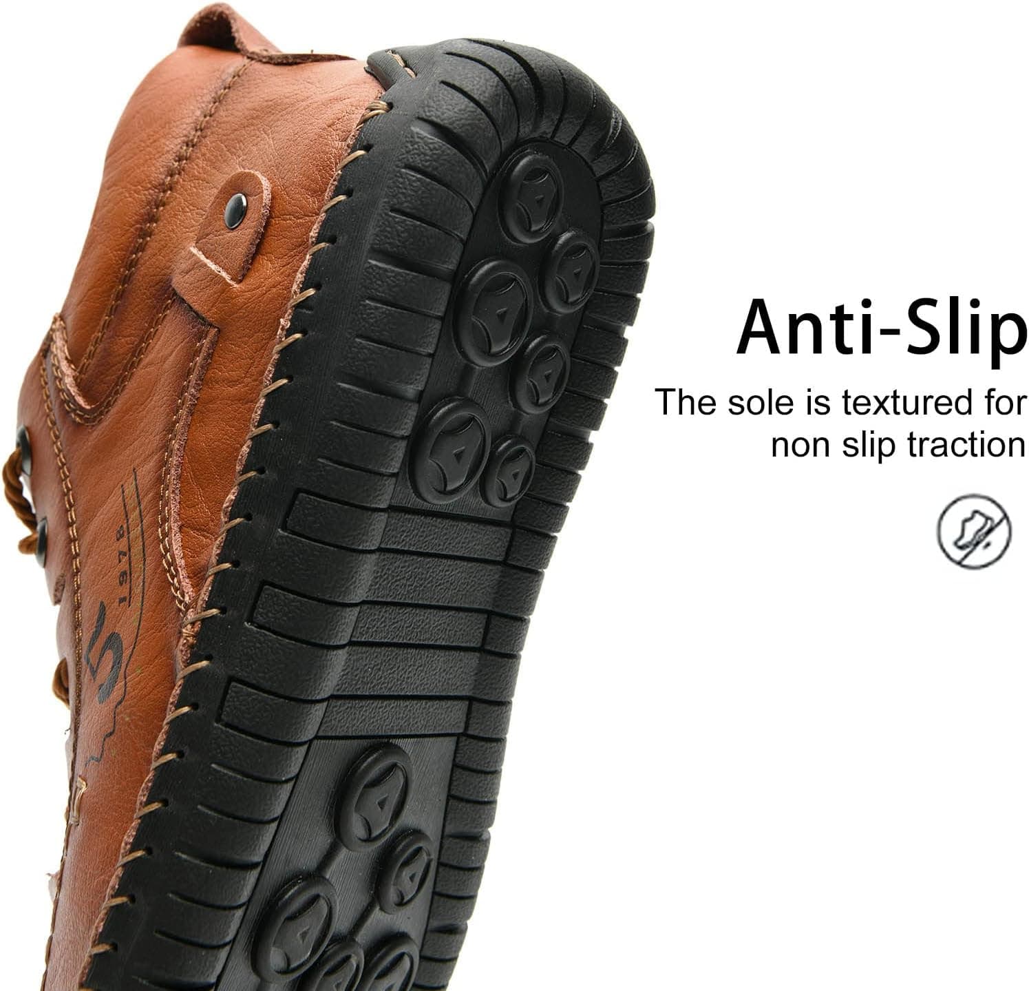 Amazon.com | alcubieree Mens Casual Leather Shoes Ankle Chukka Boots Comfortable Slip On Loafers Walking Driving Shoes | Loafers & Slip-Ons - Image 5