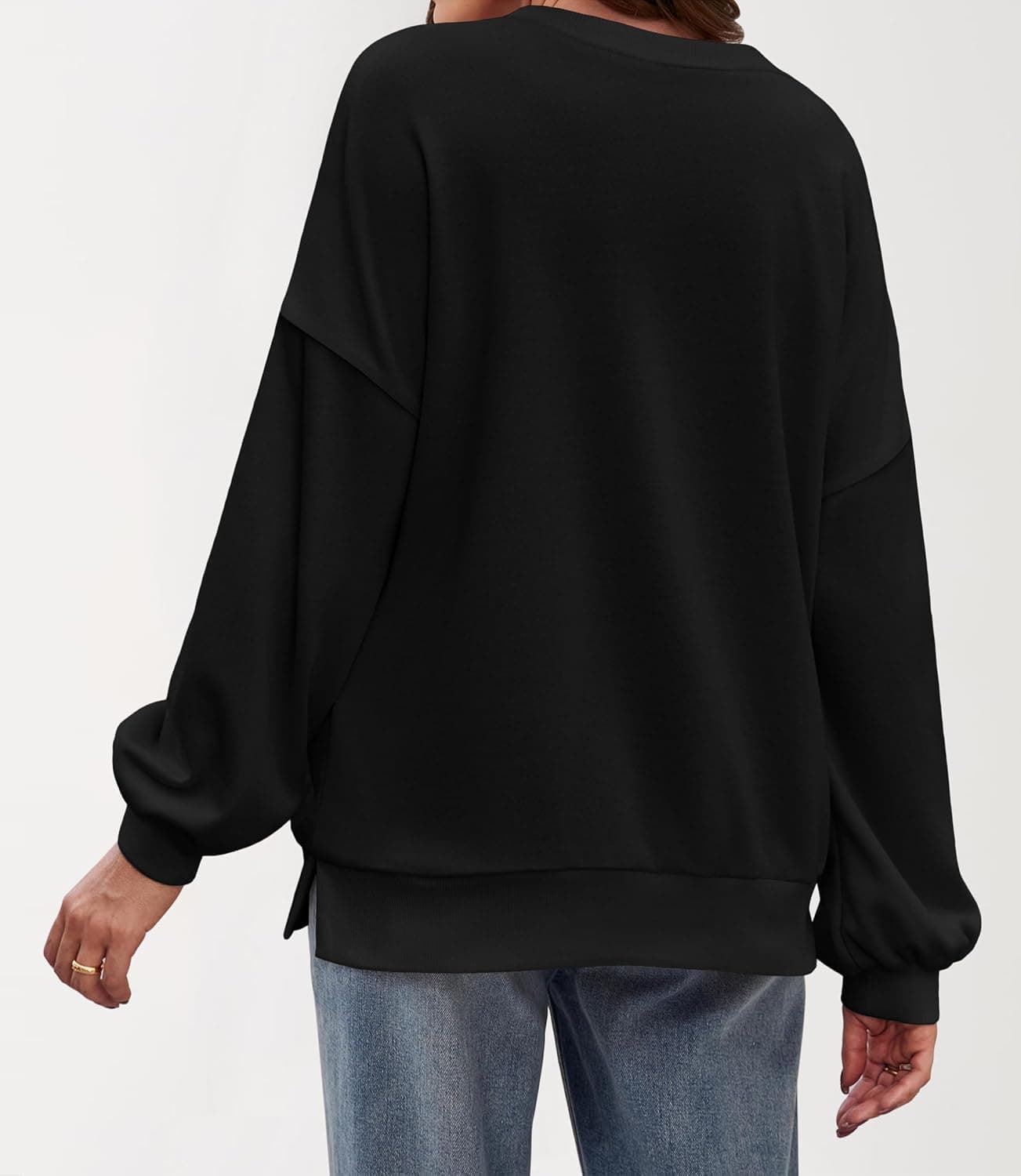 Zeagoo Women Crewneck Sweatshirts Pullover Tops Long Sleeve Shirts Loose Fit Tops Casual Fall Outfits Y2K Clothes 2024 Black-01 Small - Image 6