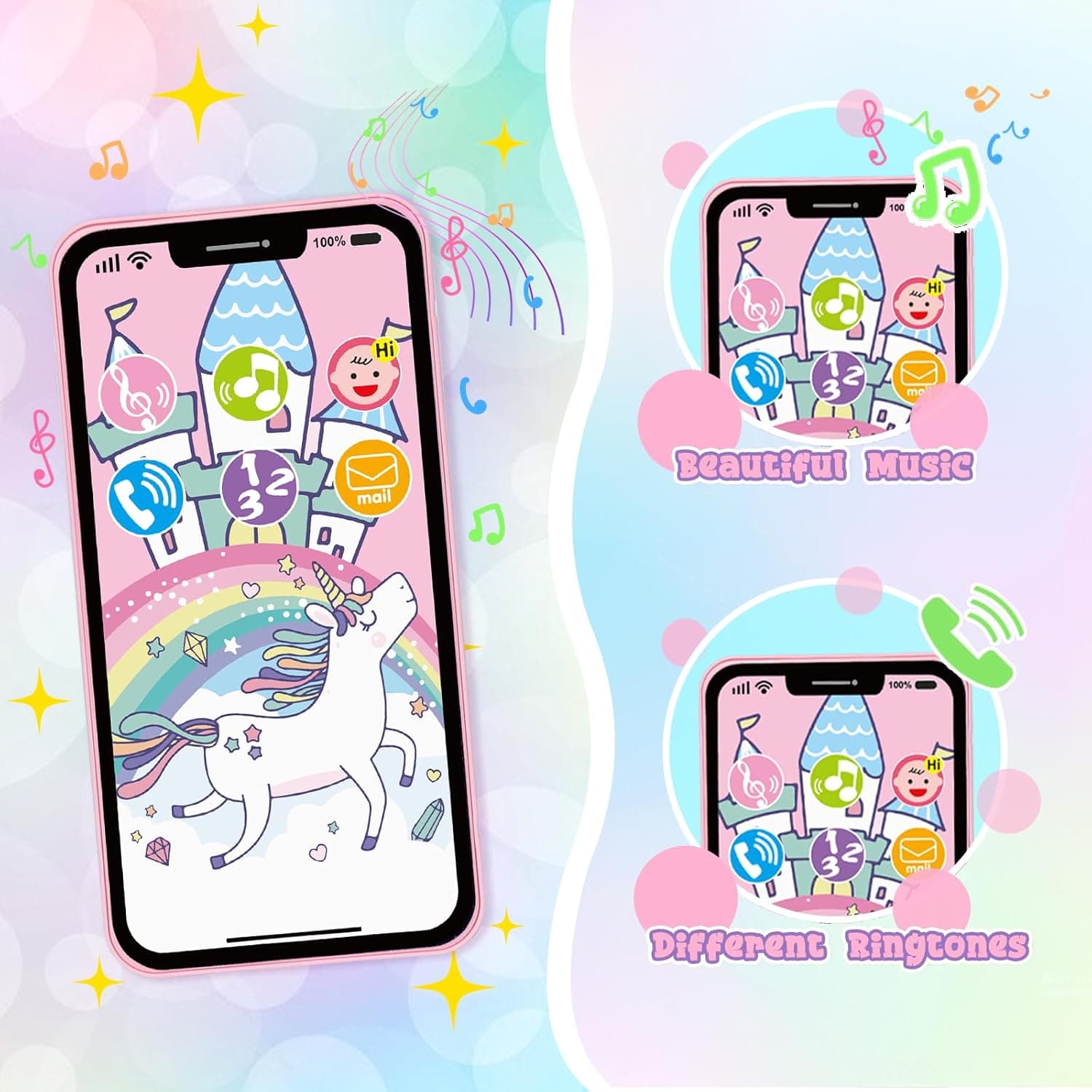 Bolsa de Juego para Niñas Pequeñas, Set de 32PCS de Bolsa para Niños con Maquillaje de Juguete, Juguetes de Princesa Incluye Bolso, Teléfono, Reloj de Pulsera, Bufanda de Seda, Regalo de Cumpleaños para Niñas de 3 a 6 Años - Image 3