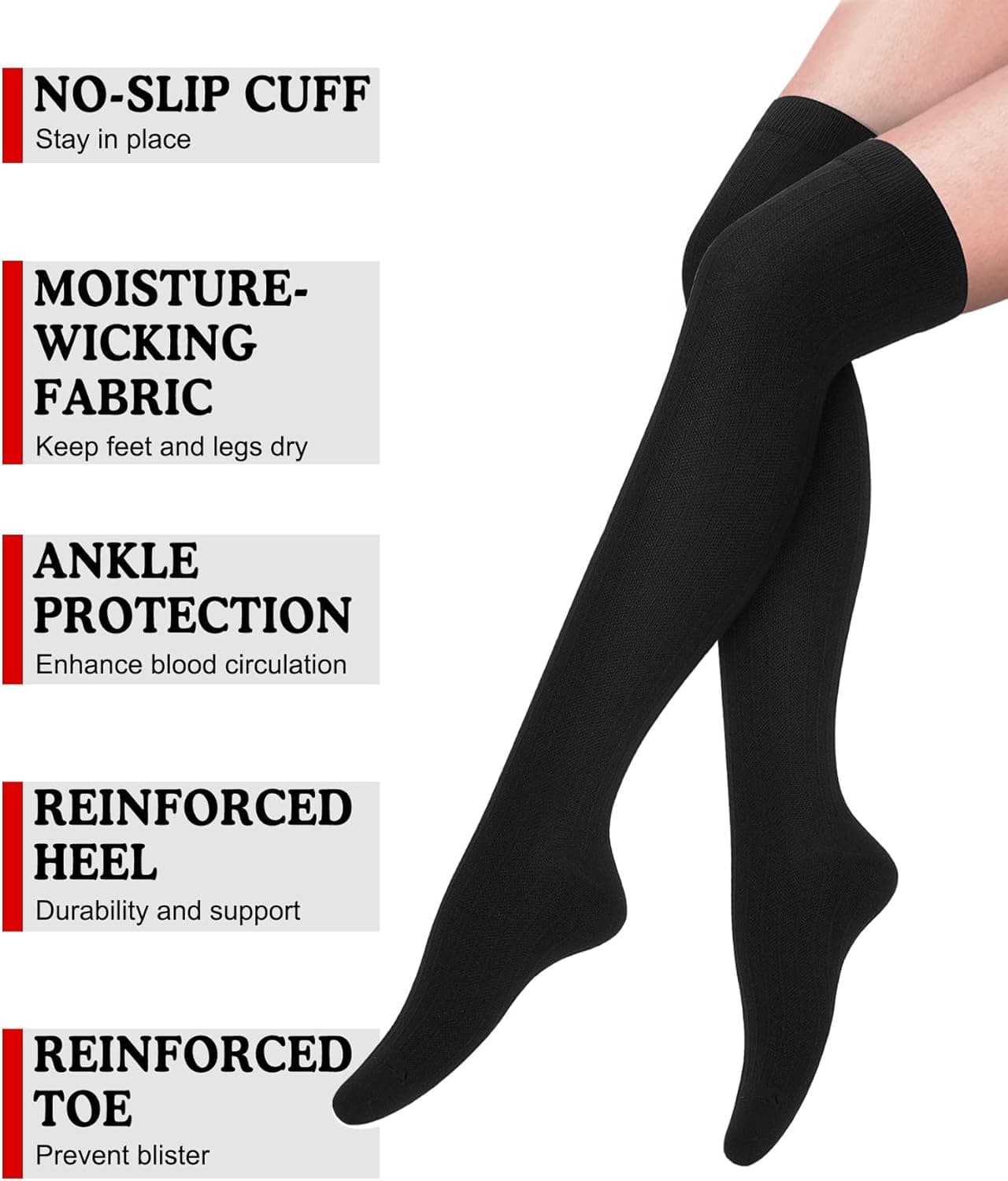 Aoliks Compression Socks for Women & Men 4 Pairs, Best Support for Nurses Running Travel B-black-h Large-X-Large - Image 3