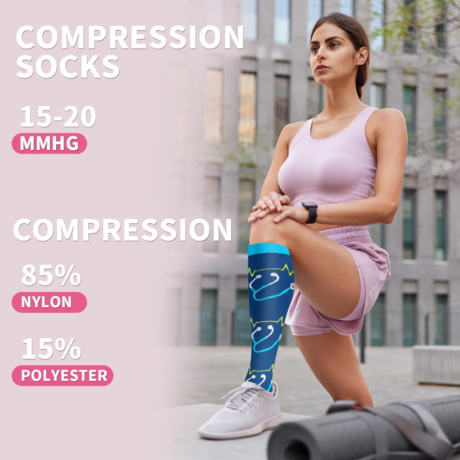 Sooverki Compression Socks for Women & Men 6 Pairs is Best Leg Warmers Knee High Stockings for Cycling Circulation Work Nurses Essentials Pregnancy Nursing Gifts at Amazon Women’s Clothing store - Image 3