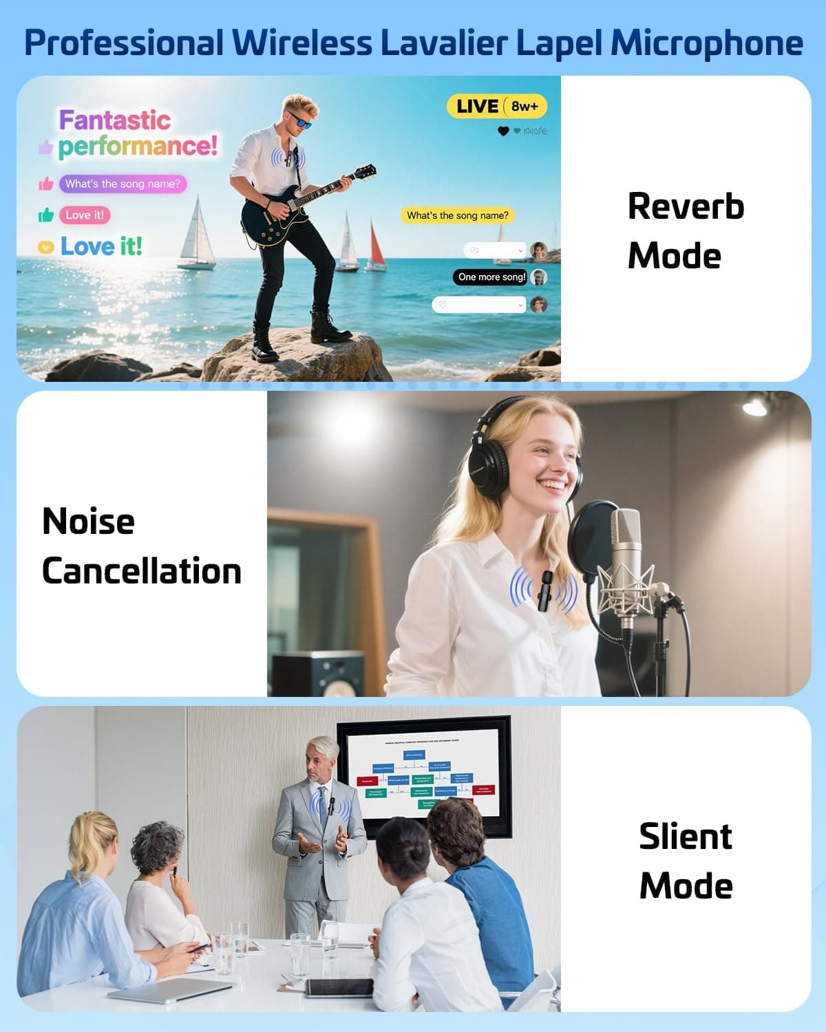 Pink Wireless Lavalier Microphone for iPhone & Android - Mini Clip-On Mic with Noise Cancellation, 65ft Range, 8H Battery, USB-C/Lightning - for TikTok, YouTube, Podcast, Live Streaming - Image 5