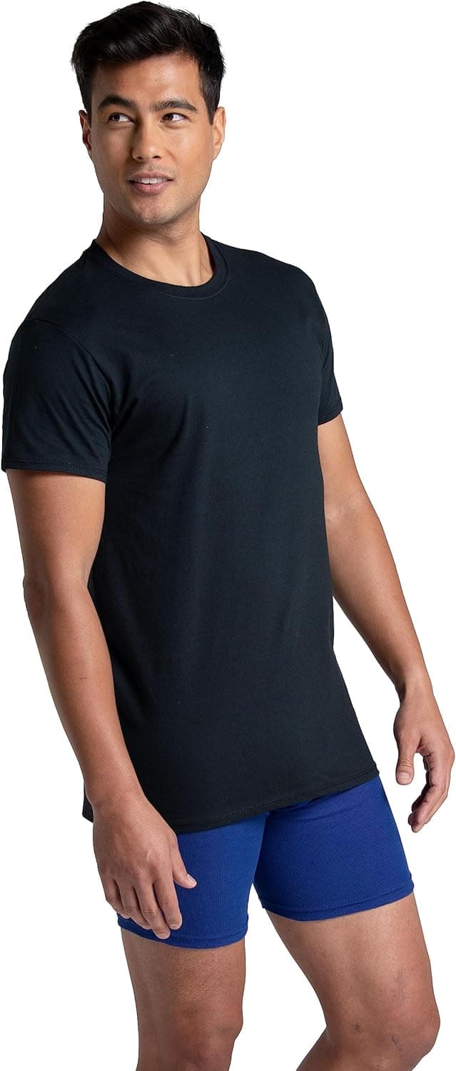 Fruit of the Loom Men's Crew Tee Undershirts, Moisture Wicking & Tag Free, Also Available in Big & Tall X-Large Black - 6 Pack - Image 6