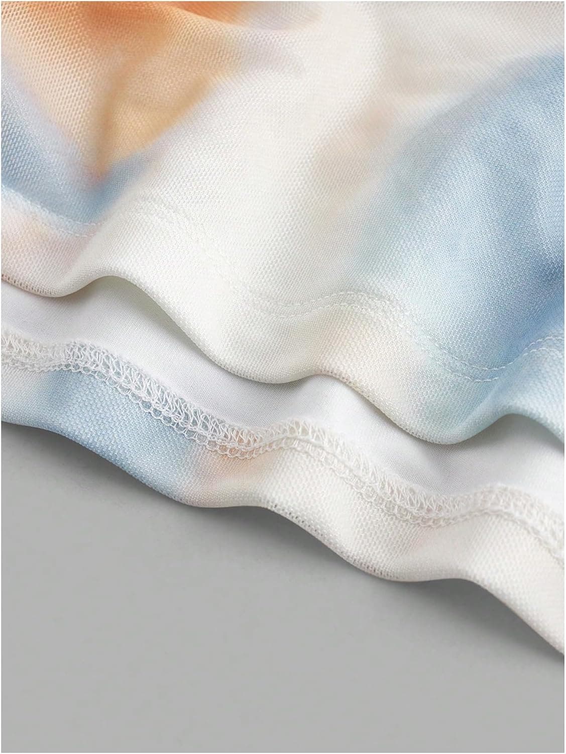 GORGLITTER Women's Strapless Bandeau Tube Tops Cute Summer Mesh Backless Ruched Going Out Crop Tops Cami 2025 Trendy Large Beige Milti - Image 5